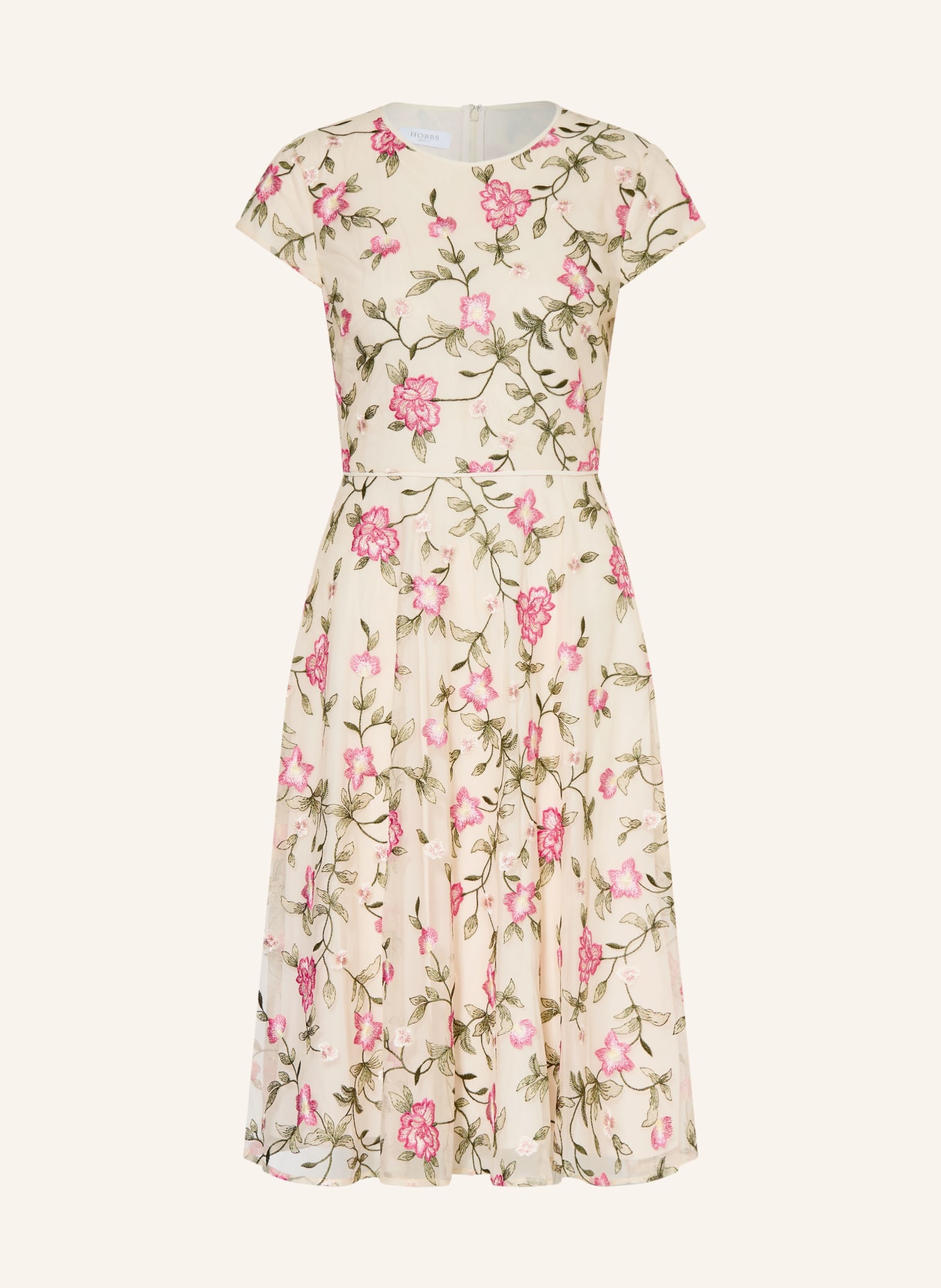 HOBBS TIA dress: BEIGE / PINK / GREEN