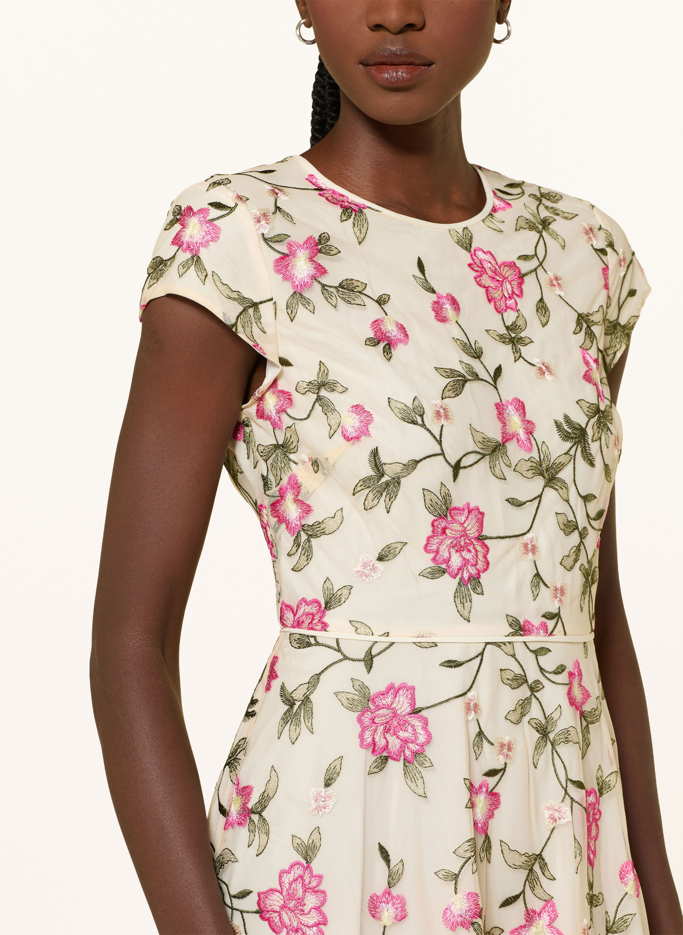 HOBBS TIA dress: BEIGE / PINK / GREEN