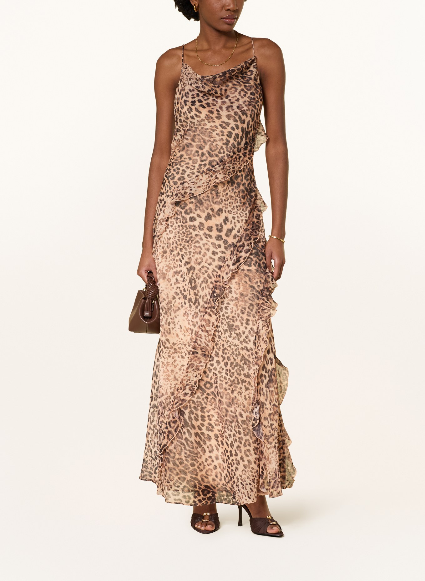 MRS & HUGS Šaty s volánky: BÉŽOVÁ / ČERNÁ