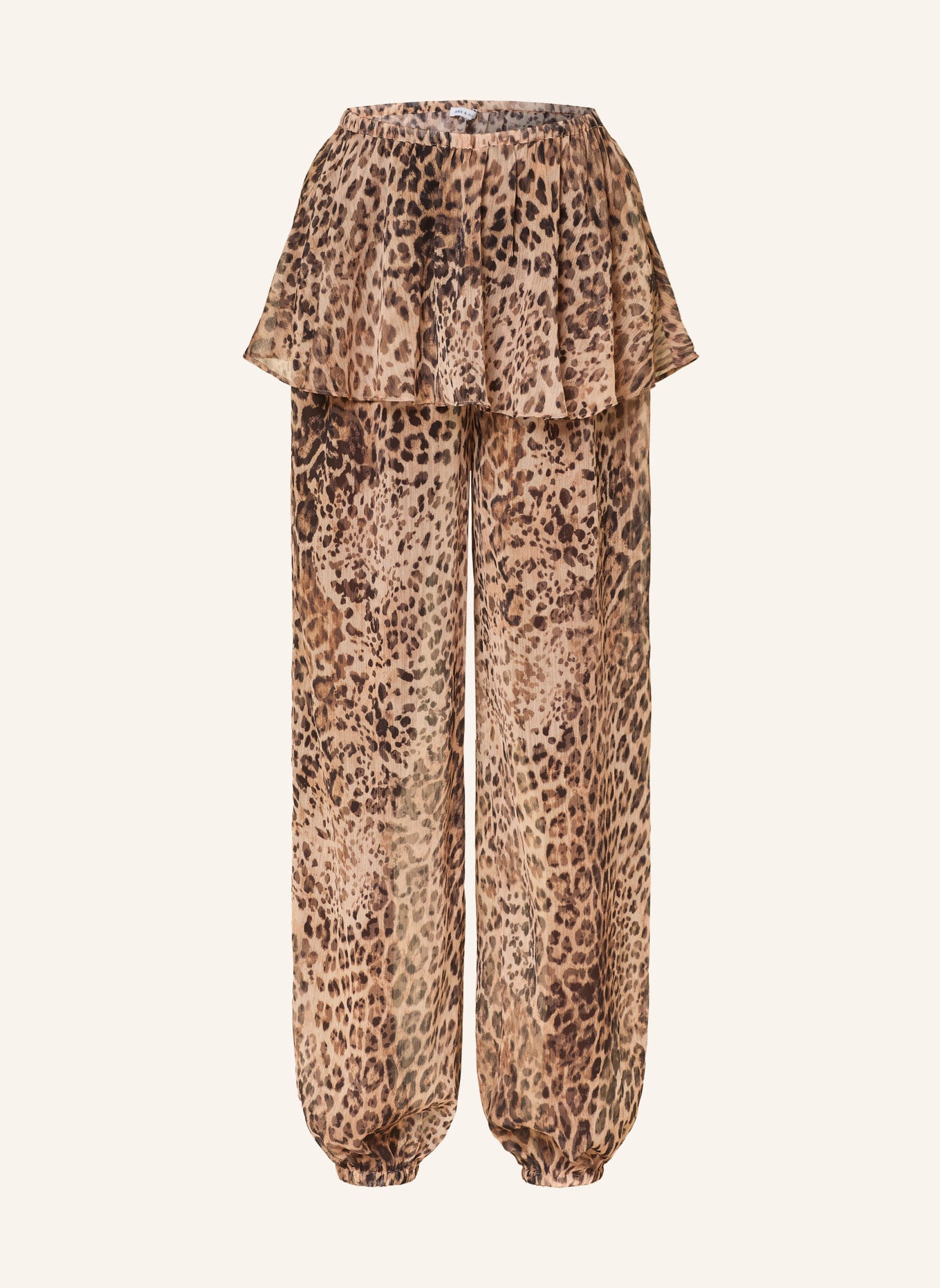 MRS & HUGS Kalhoty s volánky: BÉŽOVÁ / TMAVĚ HNĚDÁ