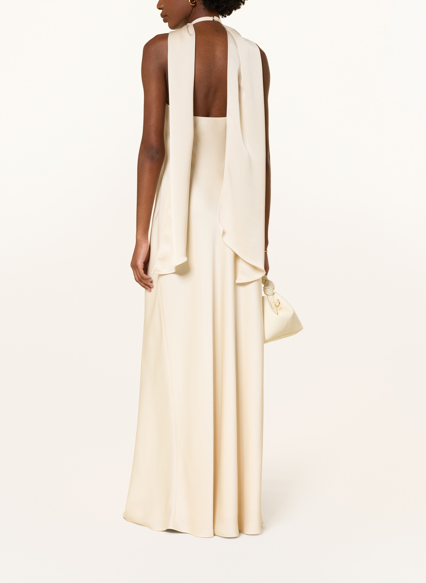 MRS & HUGS saténové šaty: KRÉMOVÁ