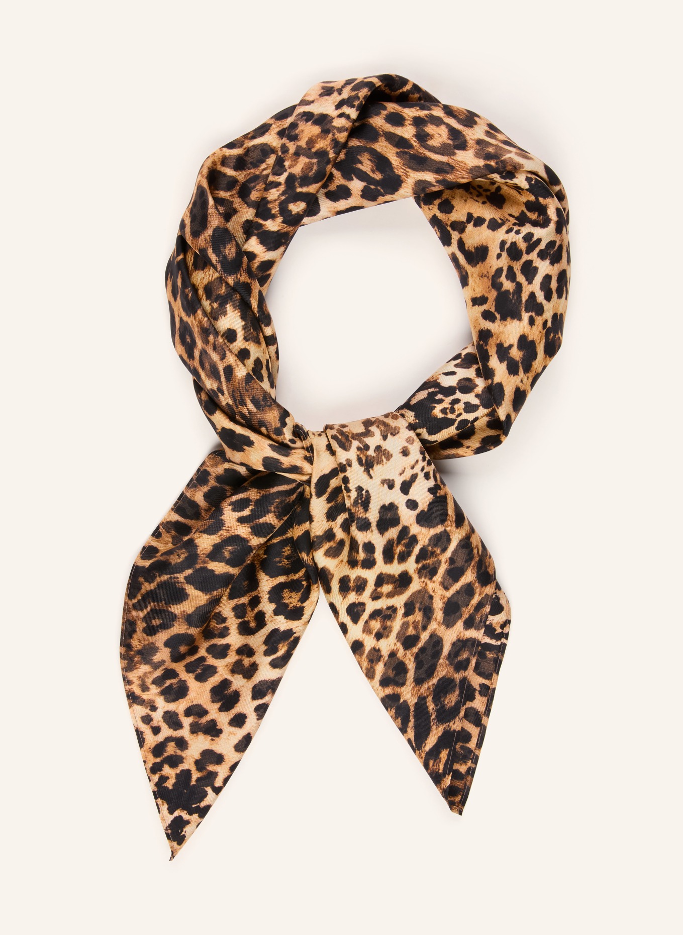 MRS & HUGS foulard en soie: NOIR / MARRON CLAIR / MARRON
