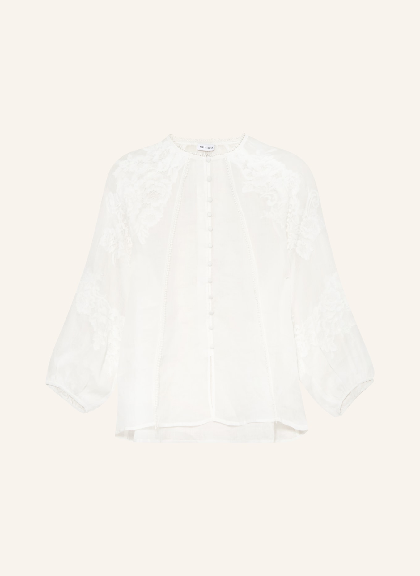 MRS & HUGS Blouse with lace: WHITE