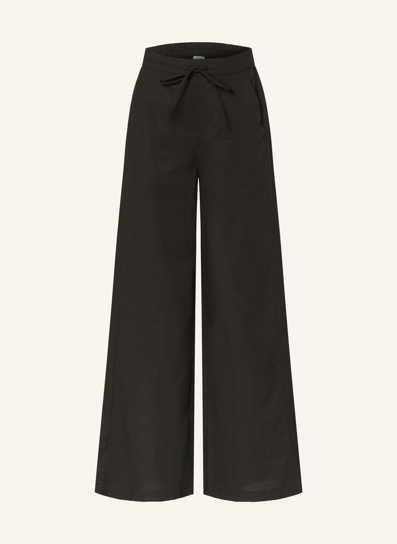 MRS & HUGS Linen trousers: BLACK