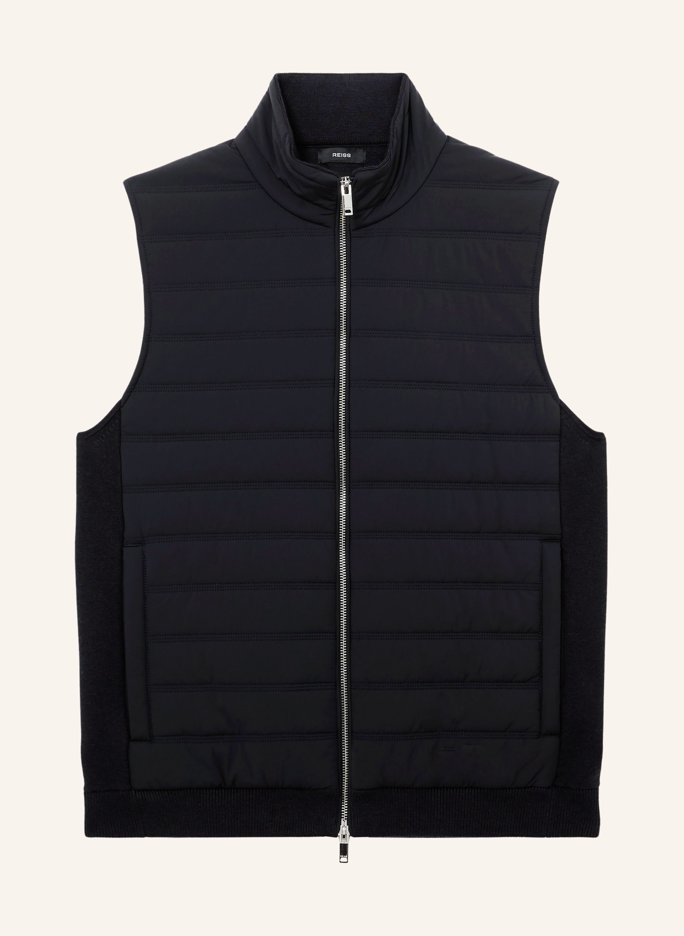 REISS Steppvest NEWFORD in materiaalmix: DONKERBLAUW