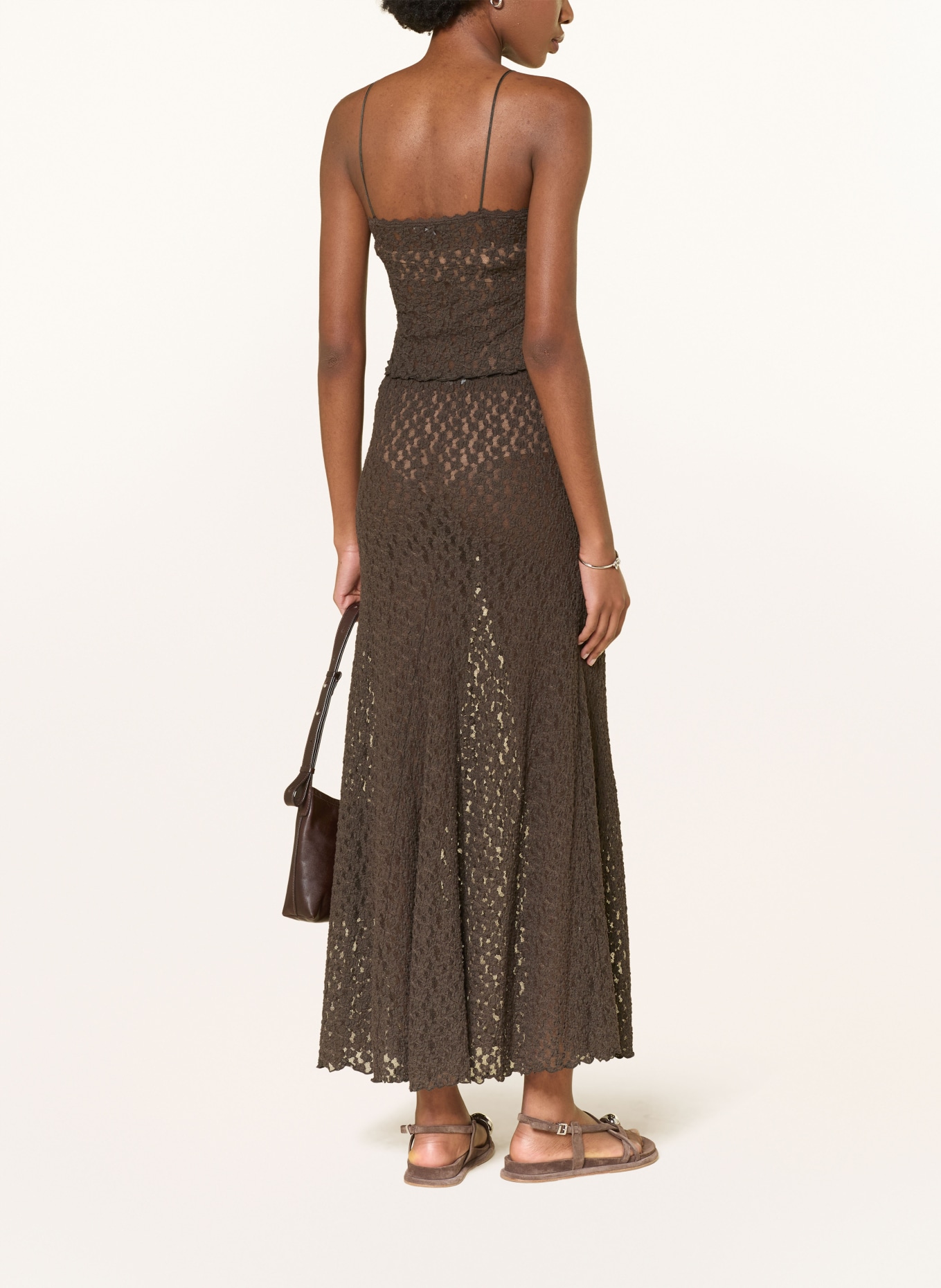 MRS & HUGS Krótki sweter z dzianiny: CIEMNOBRĄZOWY