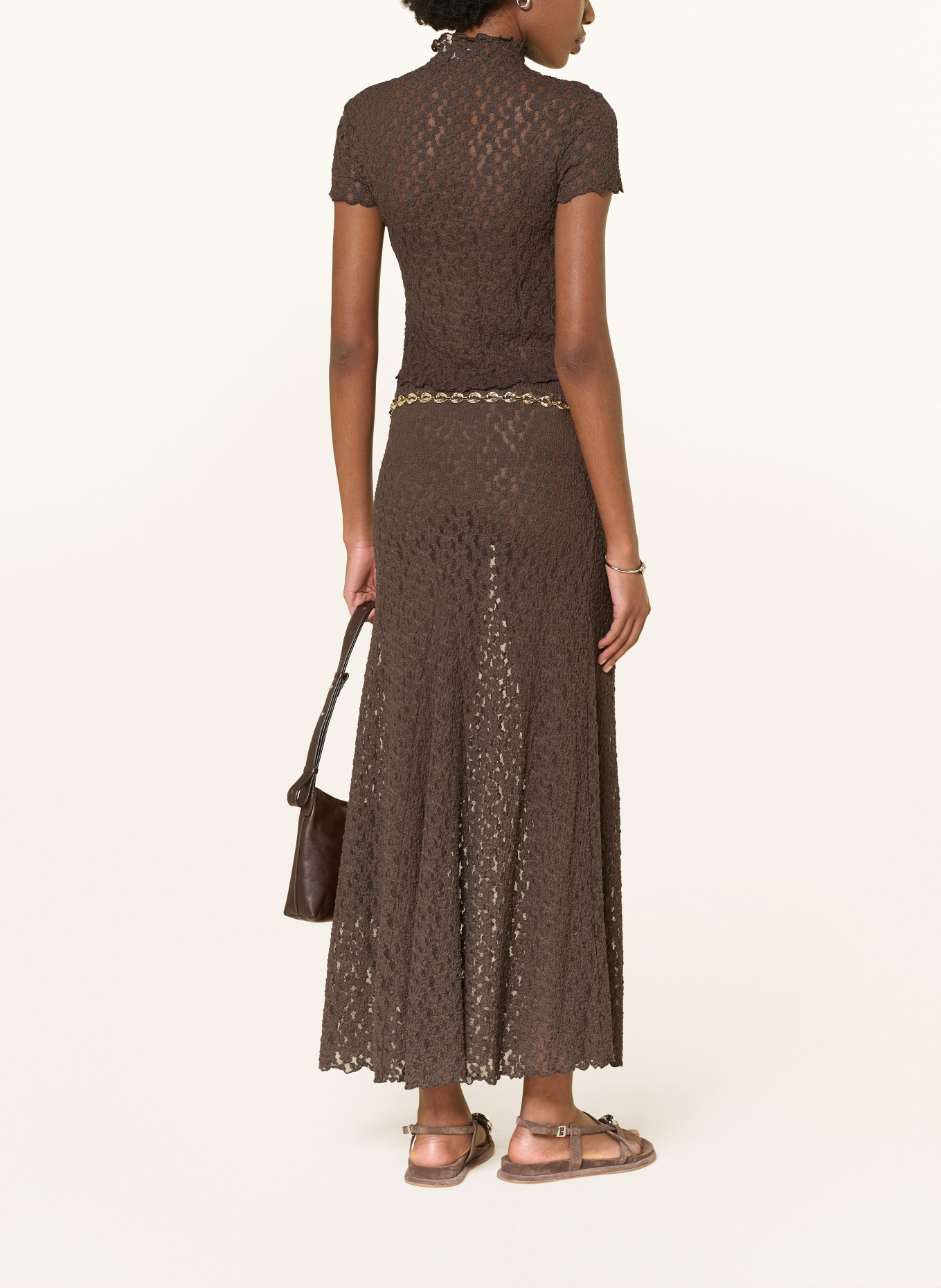 MRS & HUGS Bluzka z koronki: CIEMNOBRĄZOWY