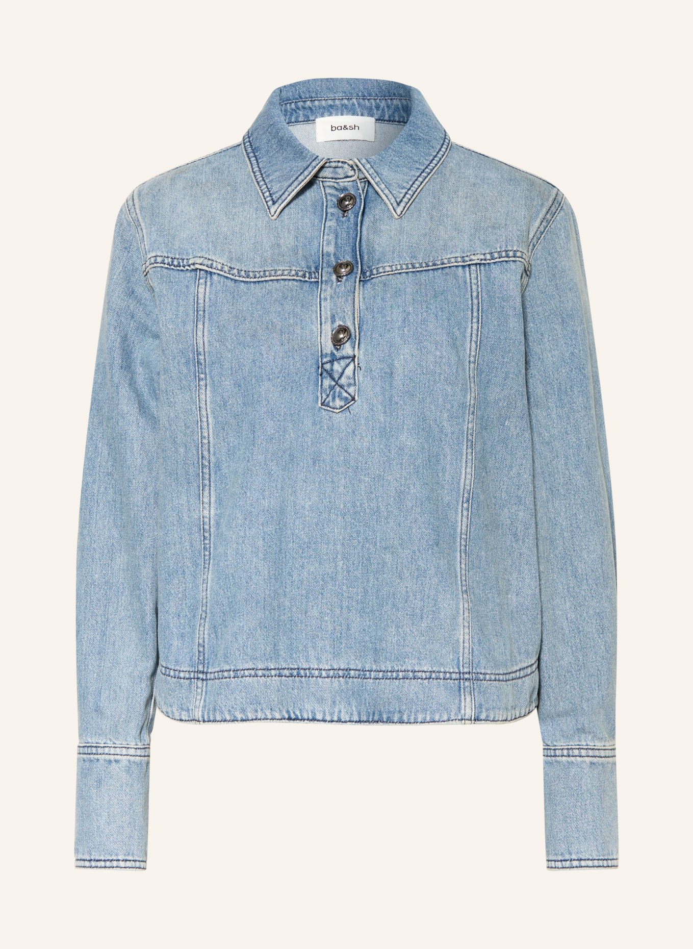 ba&sh Jeans-Poloshirt: HELLBLAU