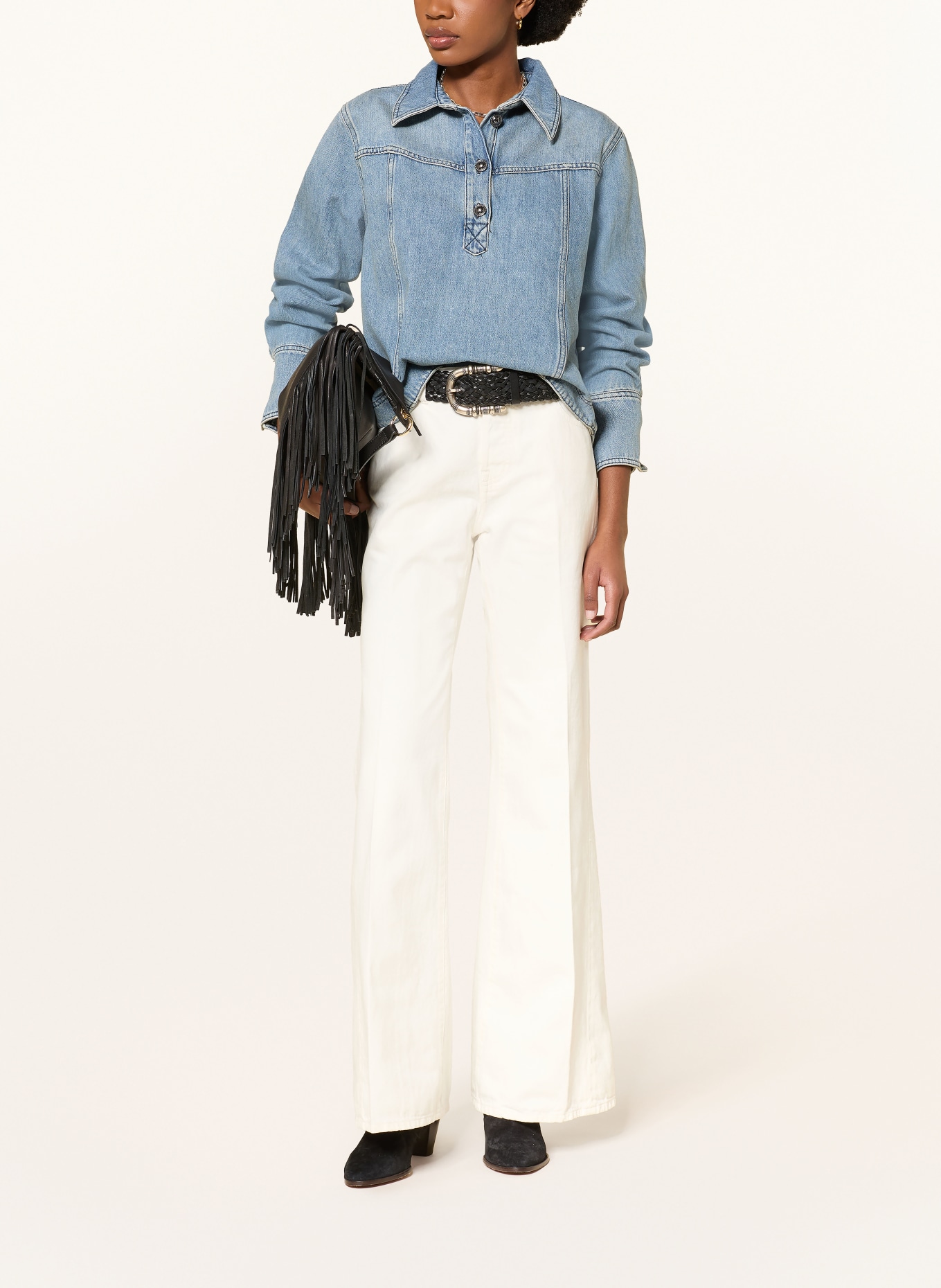 ba&sh Jeans-Poloshirt: HELLBLAU