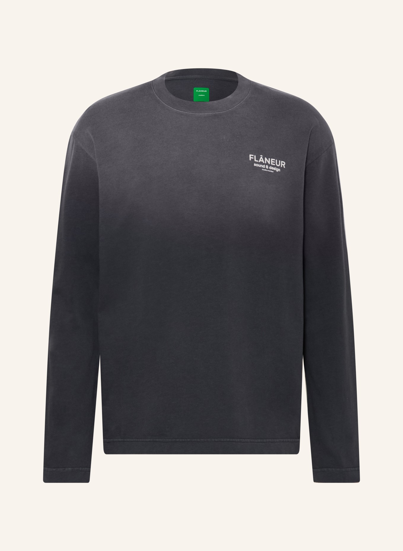 FLÂNEUR Oversized-Longsleeve SOUND & DESIGN: DUNKELGRAU / GRAU / WEISS