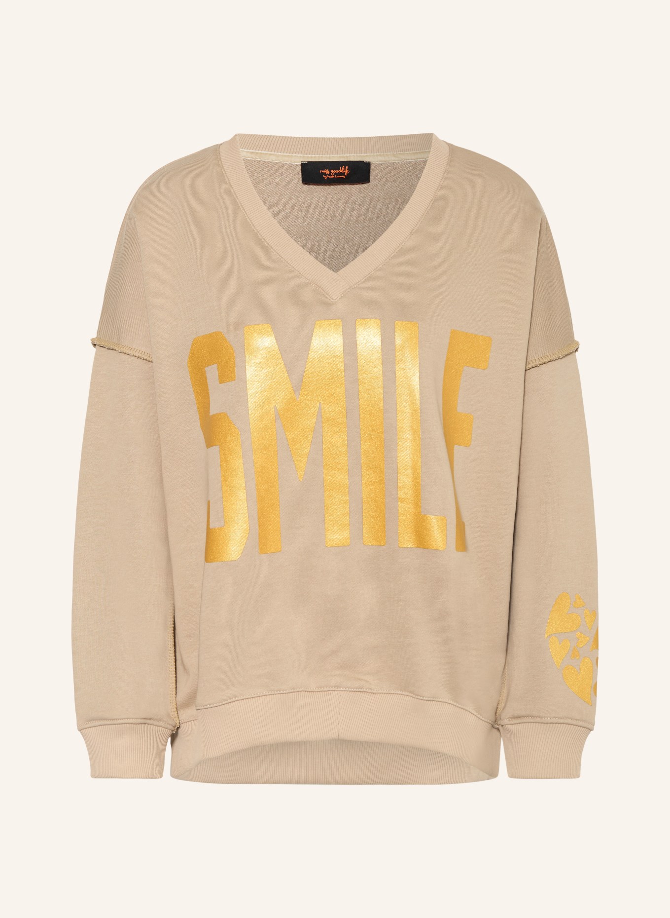miss goodlife Oversized-sweatshirt: LICHTBRUIN / GOUD