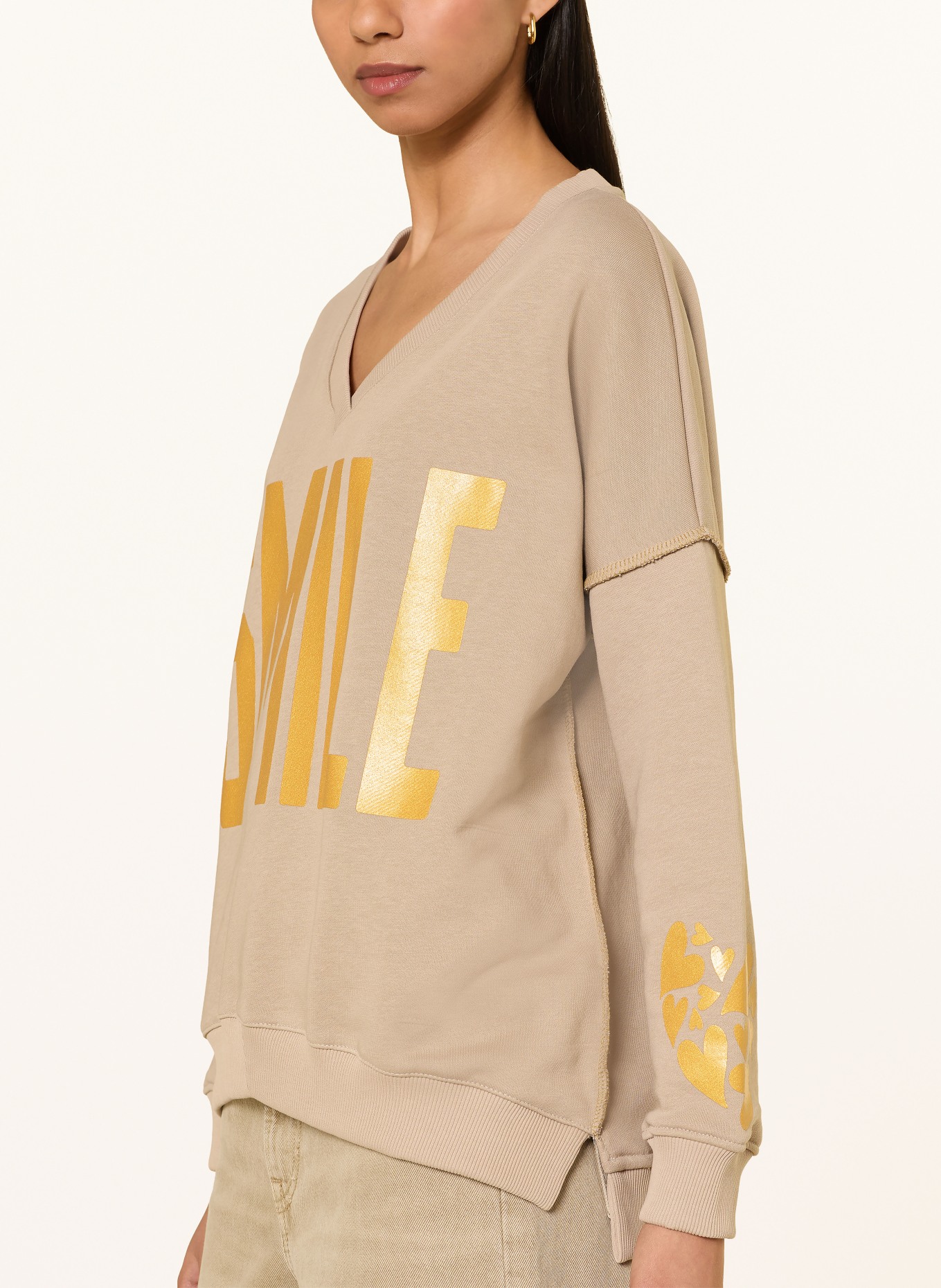 miss goodlife Oversized-sweatshirt: LICHTBRUIN / GOUD