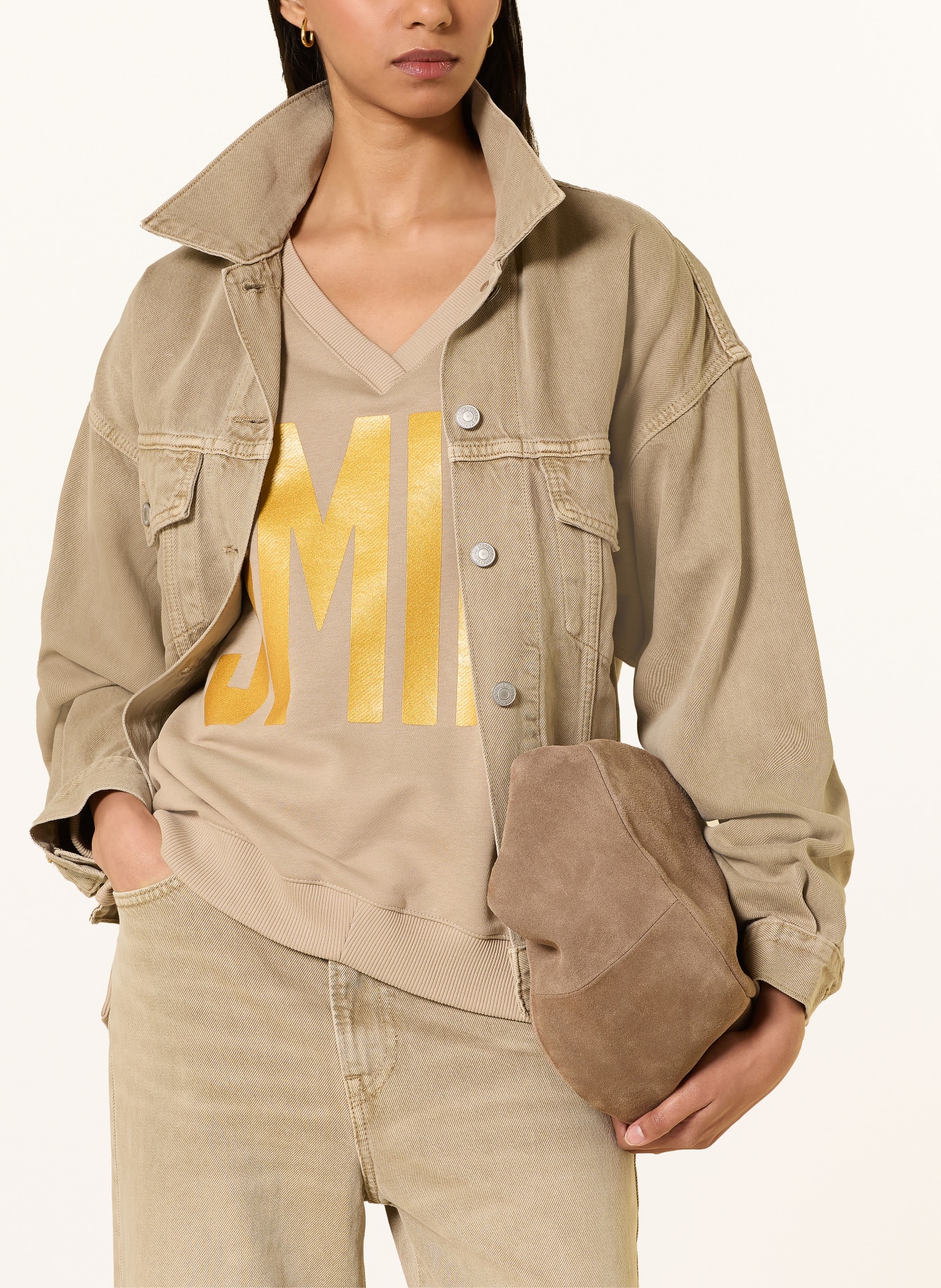 miss goodlife Oversized-sweatshirt: LICHTBRUIN / GOUD