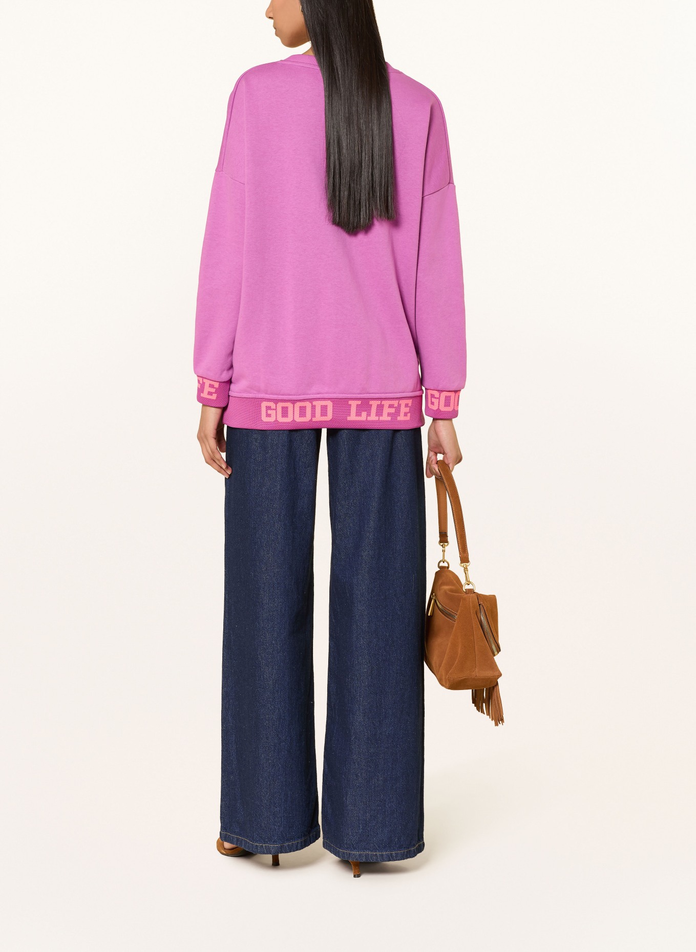 miss goodlife Sweatshirt met strass-steentjes: FUCHSIA / NEONROZE / NEONGEEL