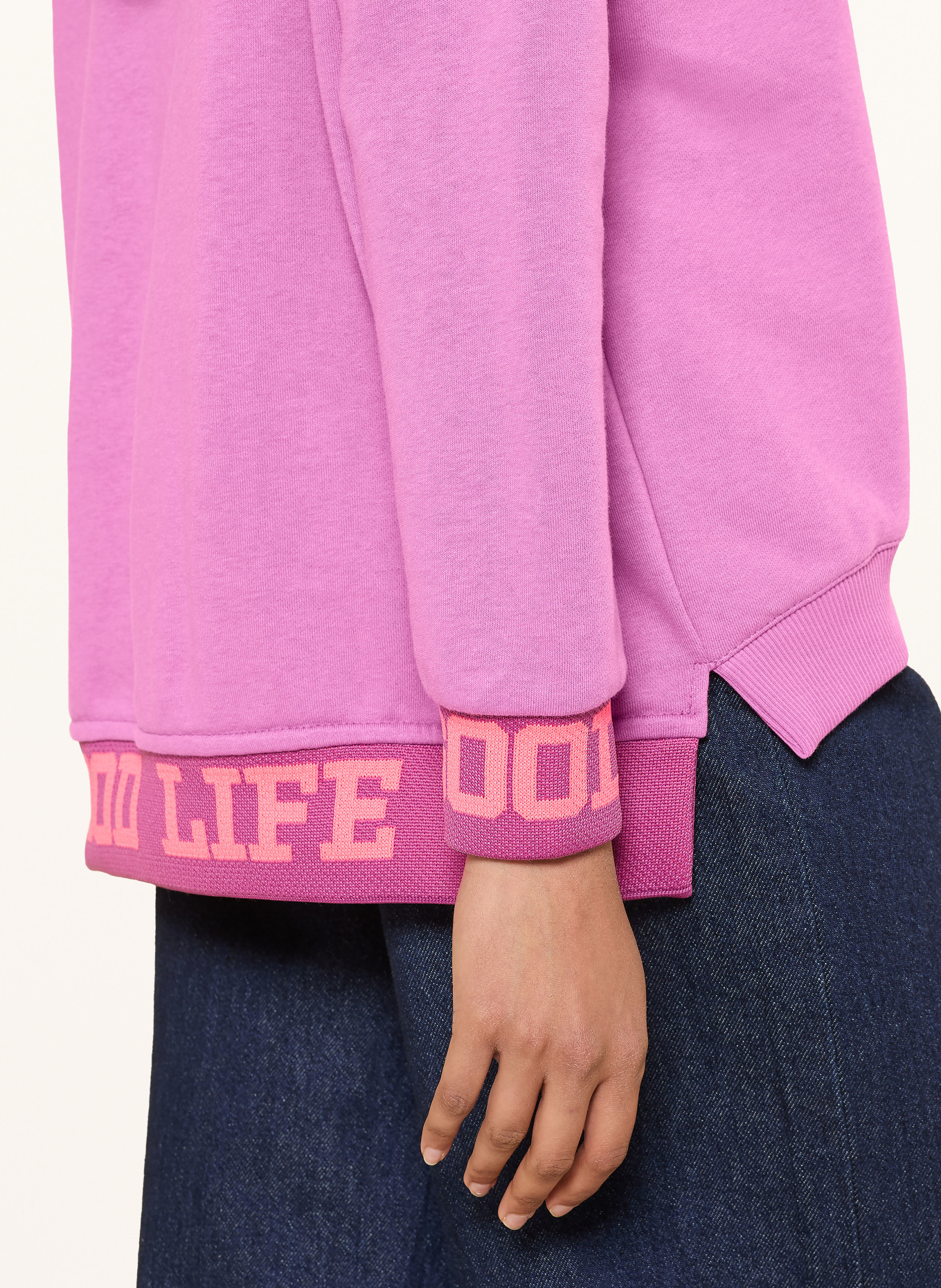 miss goodlife Sweatshirt met strass-steentjes: FUCHSIA / NEONROZE / NEONGEEL