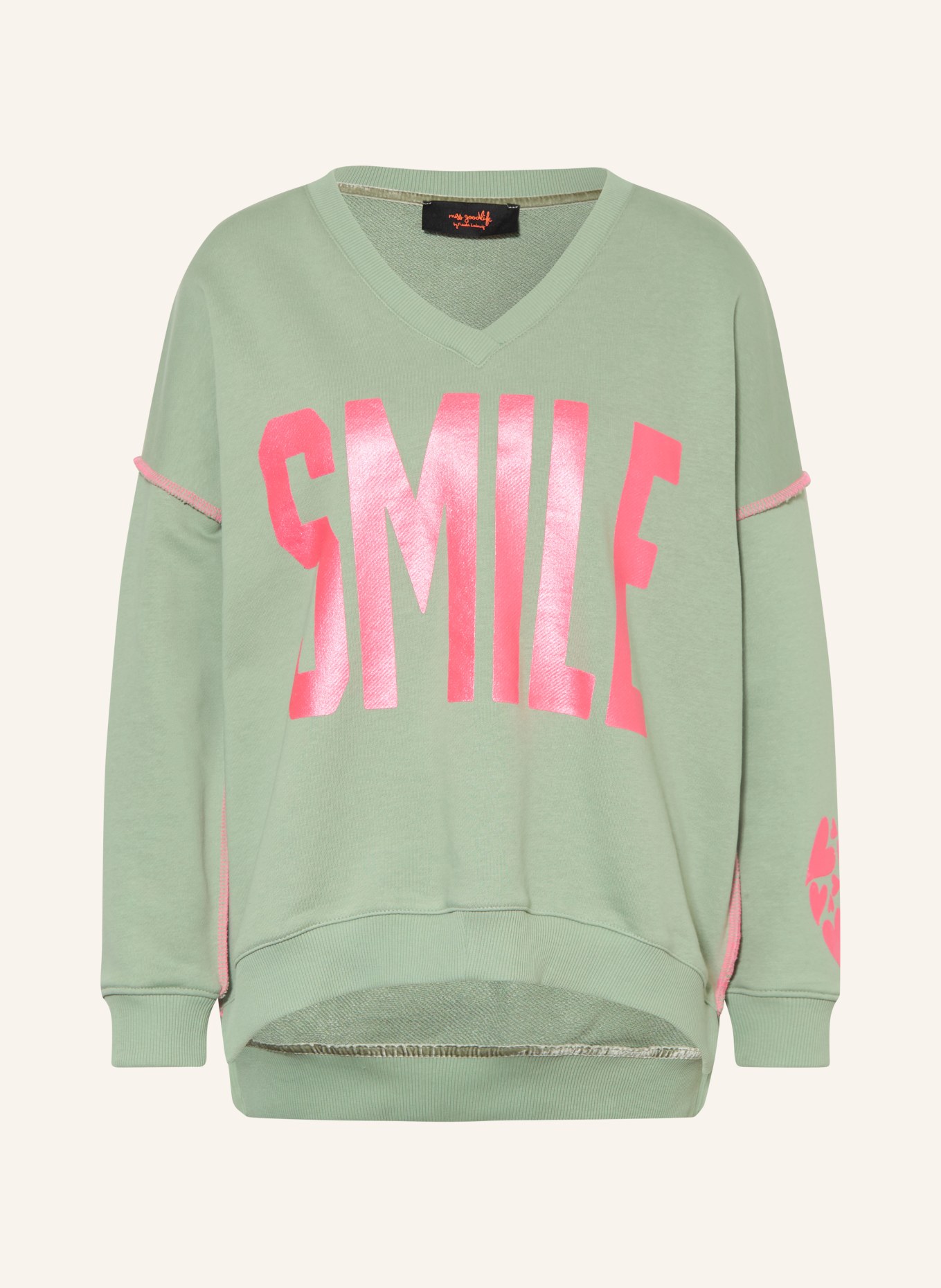 miss goodlife Oversized-sweatshirt: GROEN / ROZE