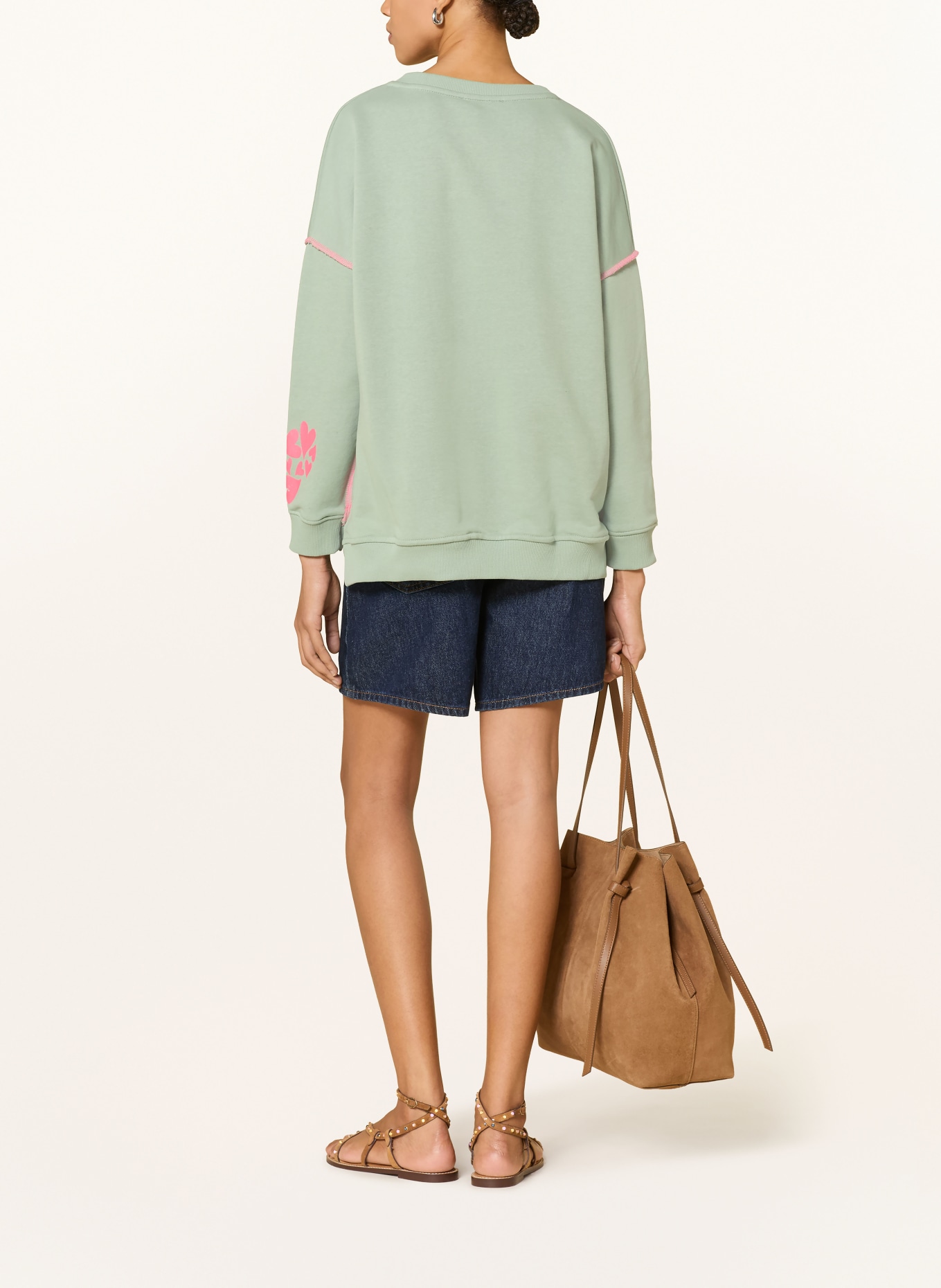 miss goodlife Oversized-sweatshirt: GROEN / ROZE
