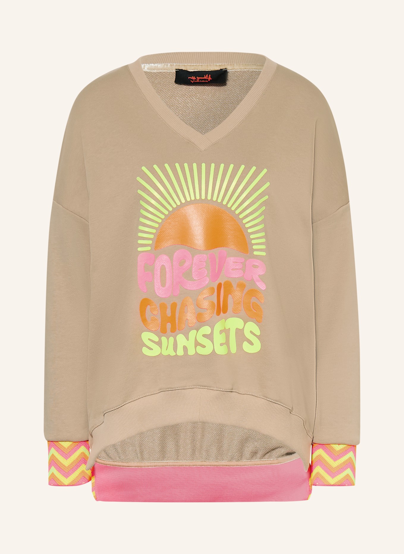 miss goodlife Oversized-sweatshirt: LICHTBRUIN / NEONROZE / NEONORANJE
