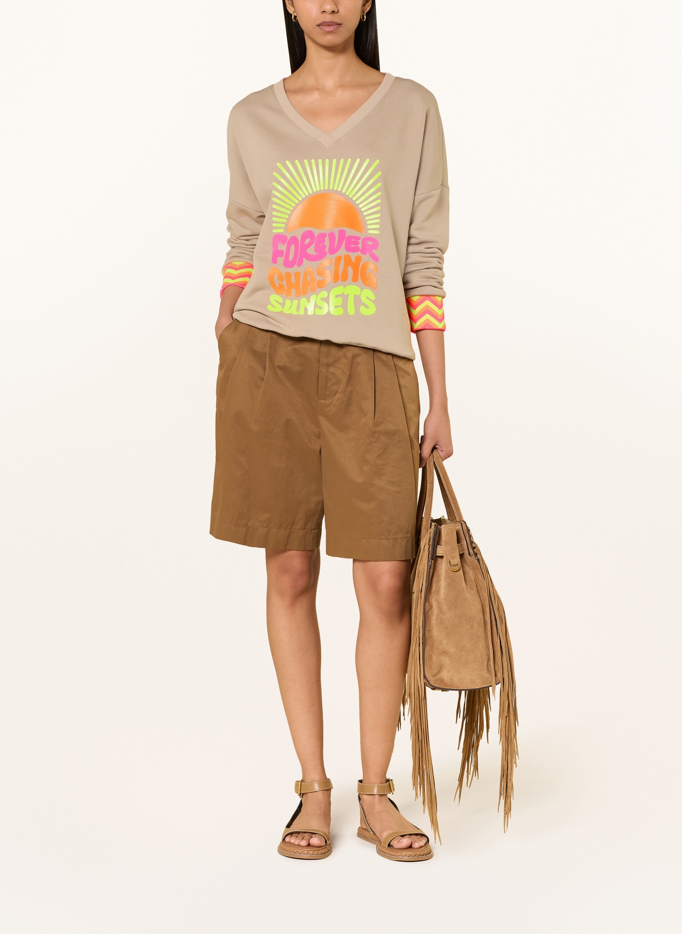 miss goodlife Oversized-sweatshirt: LICHTBRUIN / NEONROZE / NEONORANJE