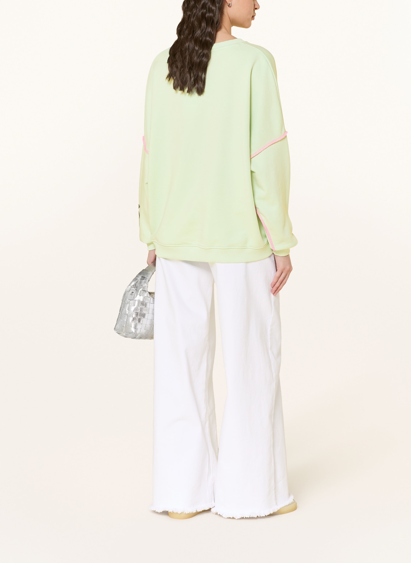 miss goodlife Sweatshirt met strass-steentjes: MINT / NEONROZE / NEONTURQUOISE