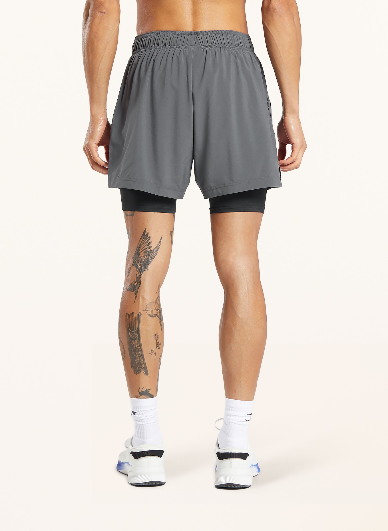 GYMSHARK 2-in-1-Trainingsshorts SPORT: DUNKELGRAU