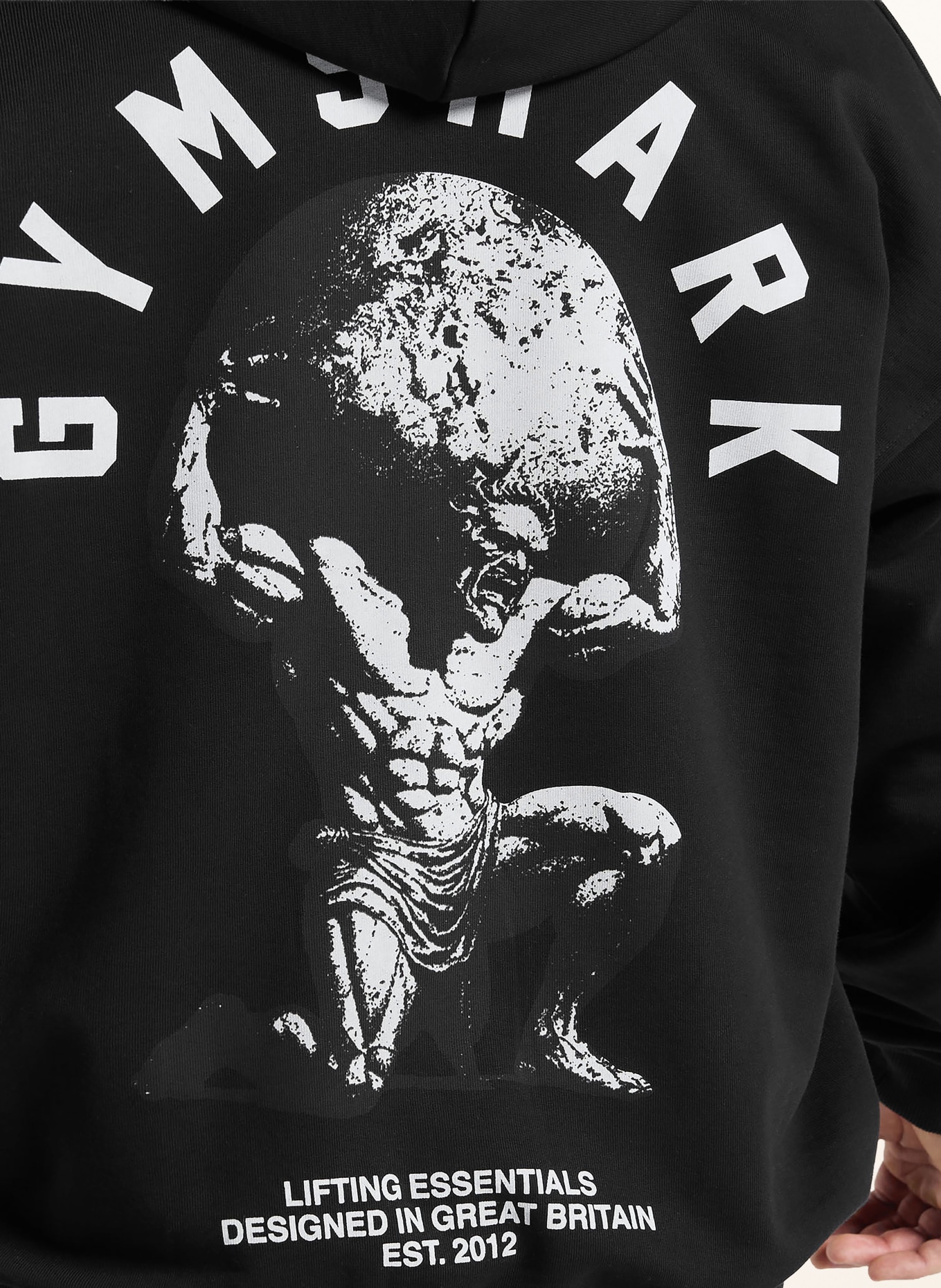 GYMSHARK Oversized-Sweatjacke GFX ATLAS: SCHWARZ
