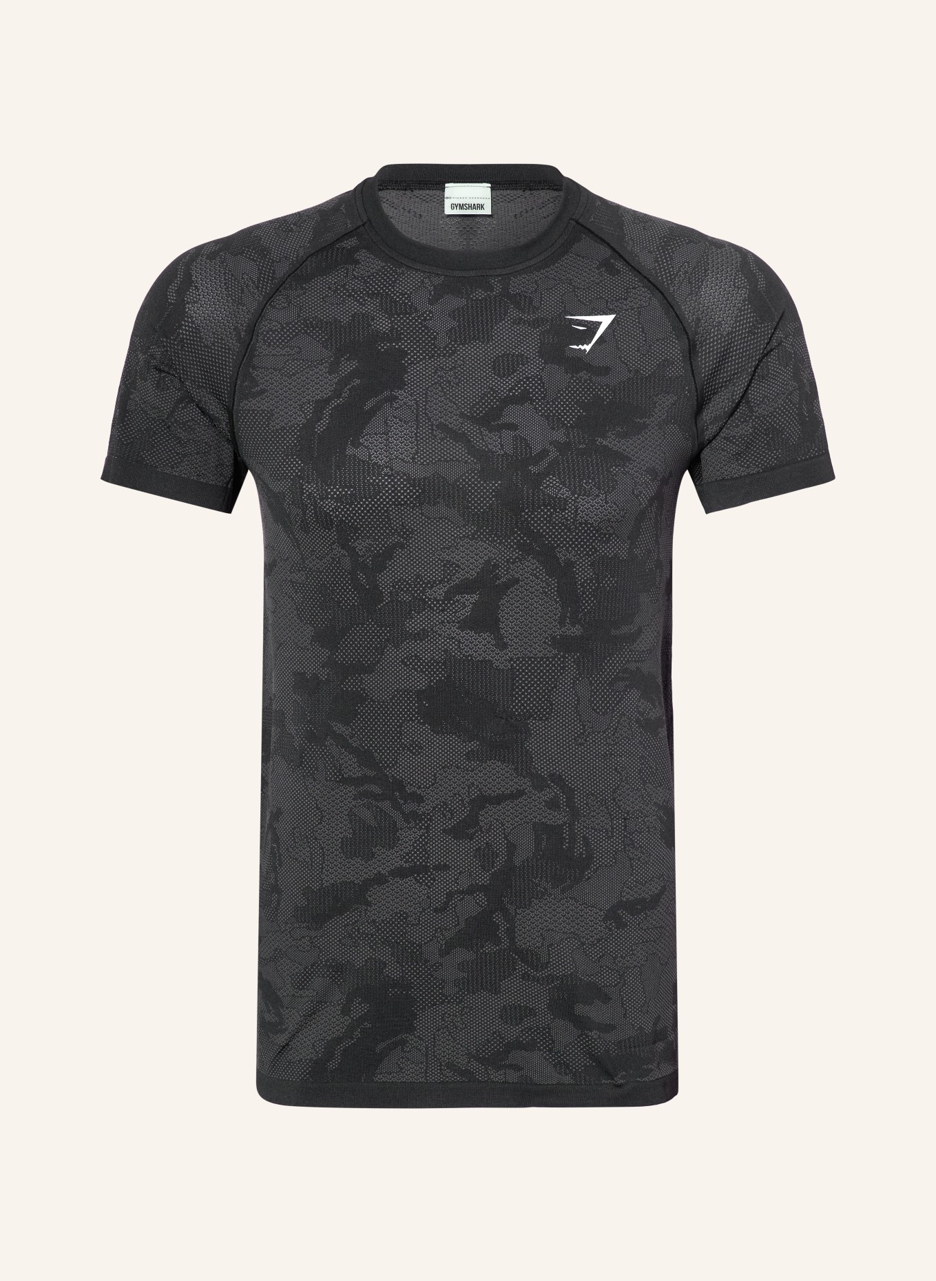 GYMSHARK T-Shirt GEO SEAMLESS: SCHWARZ