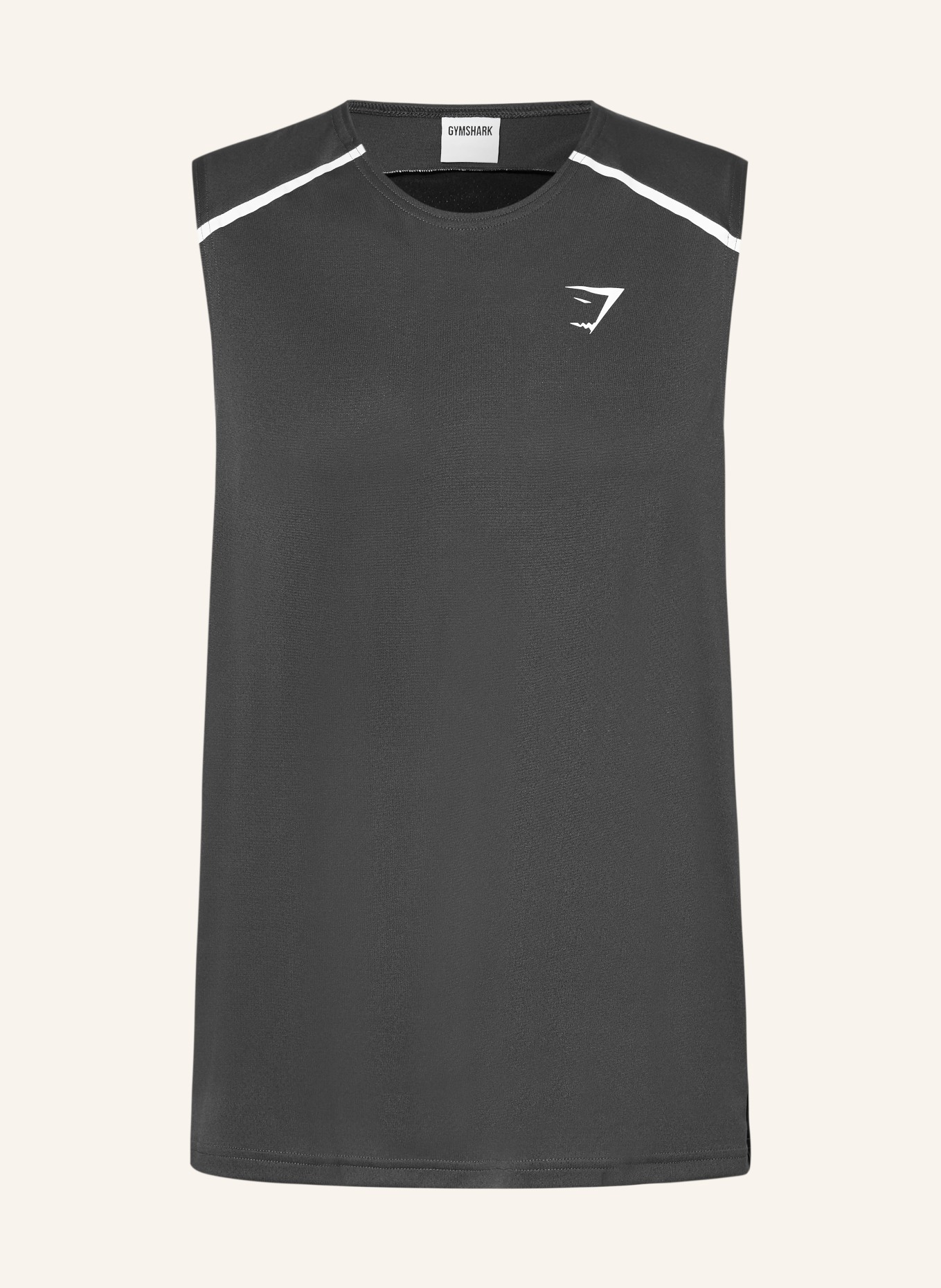 GYMSHARK Tanktop ARRIVAL CONTRAST: DUNKELGRAU / SCHWARZ