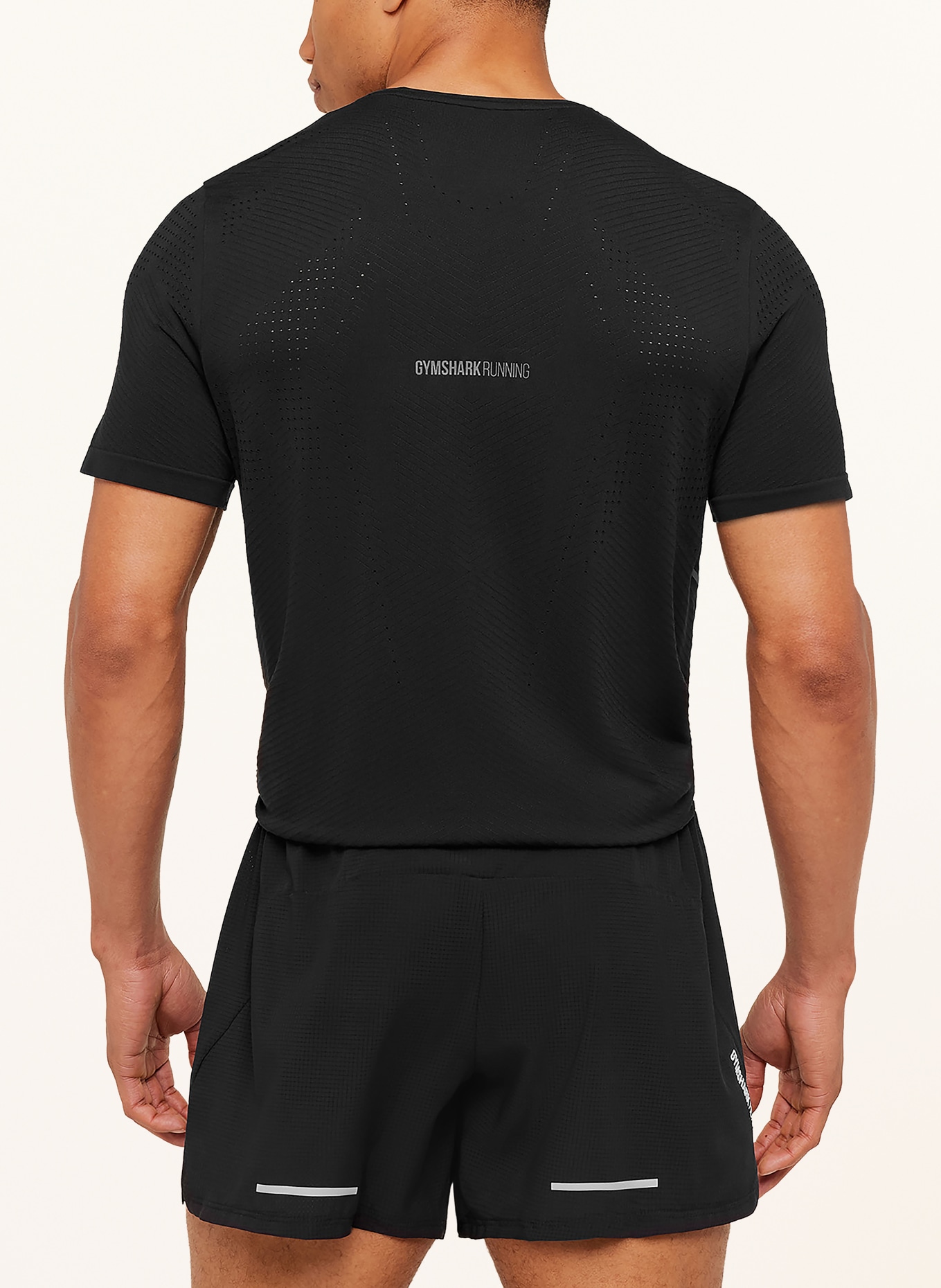 GYMSHARK Laufshirt SEAMLESS: SCHWARZ