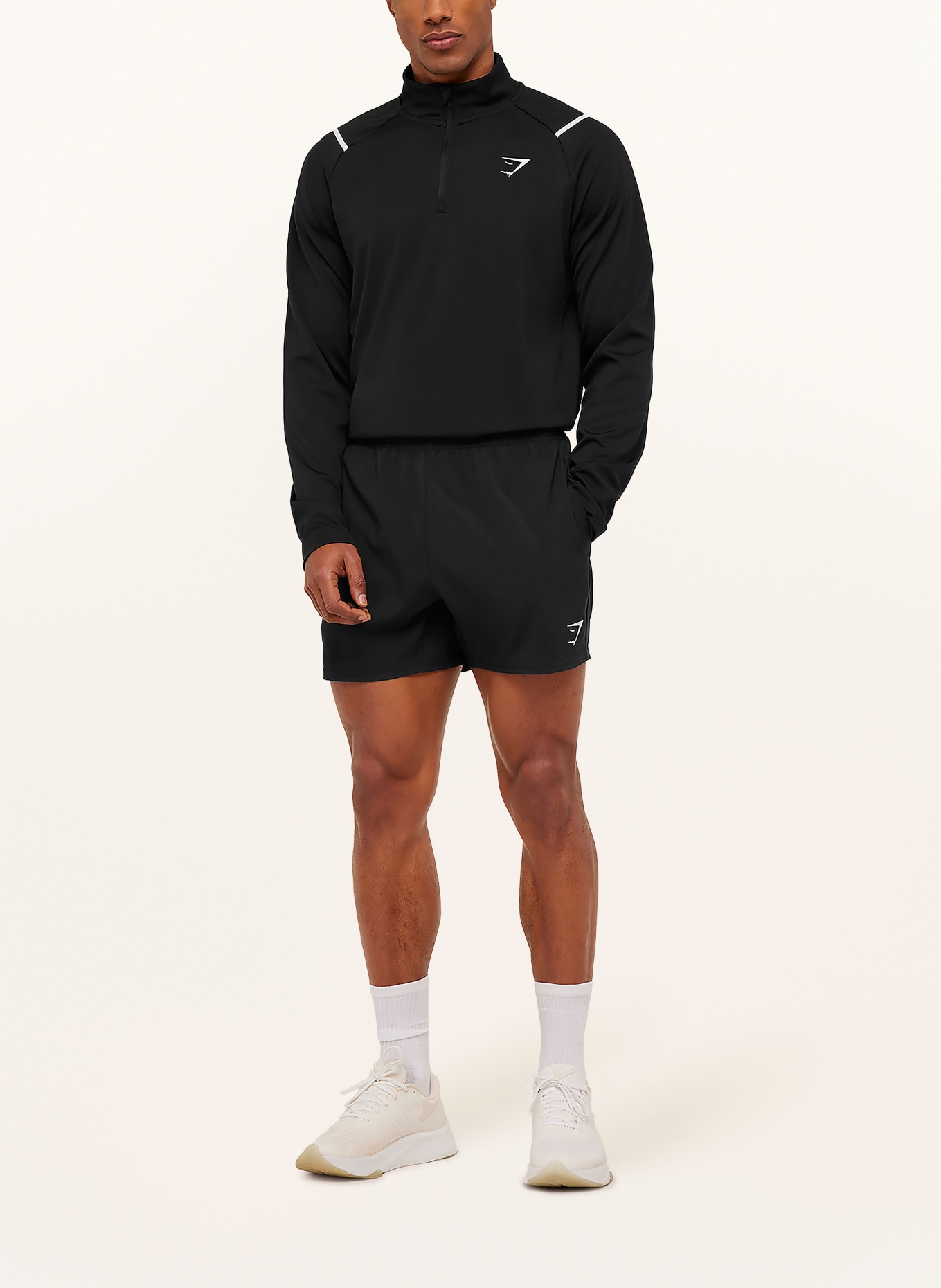 GYMSHARK Longsleeve ARRIVAL CONTRAST: SCHWARZ