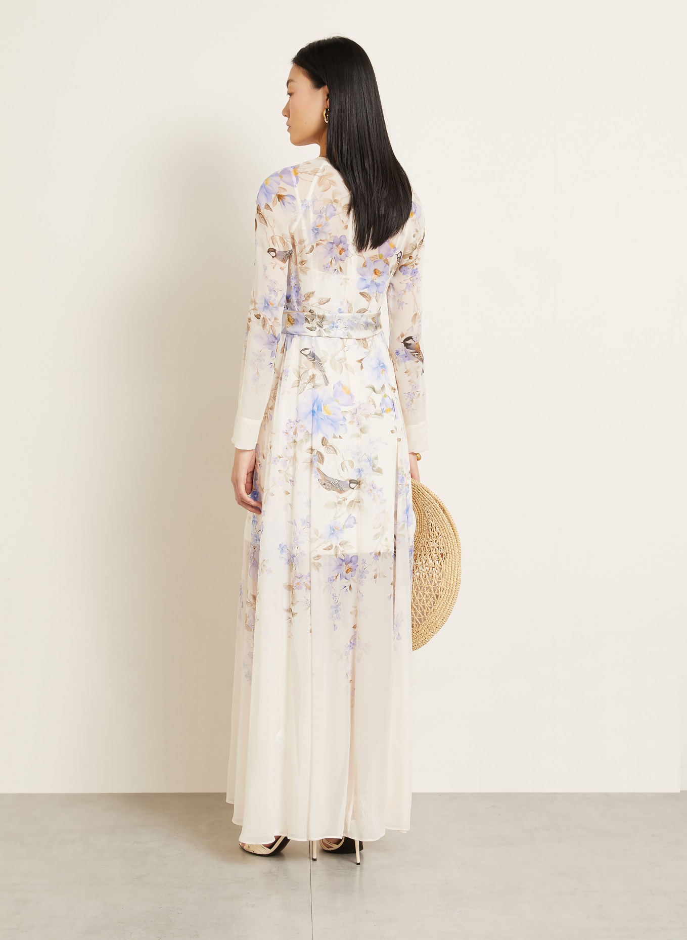 ZIMMERMANN Kleid LUNA: CREME / HELLLILA / KHAKI