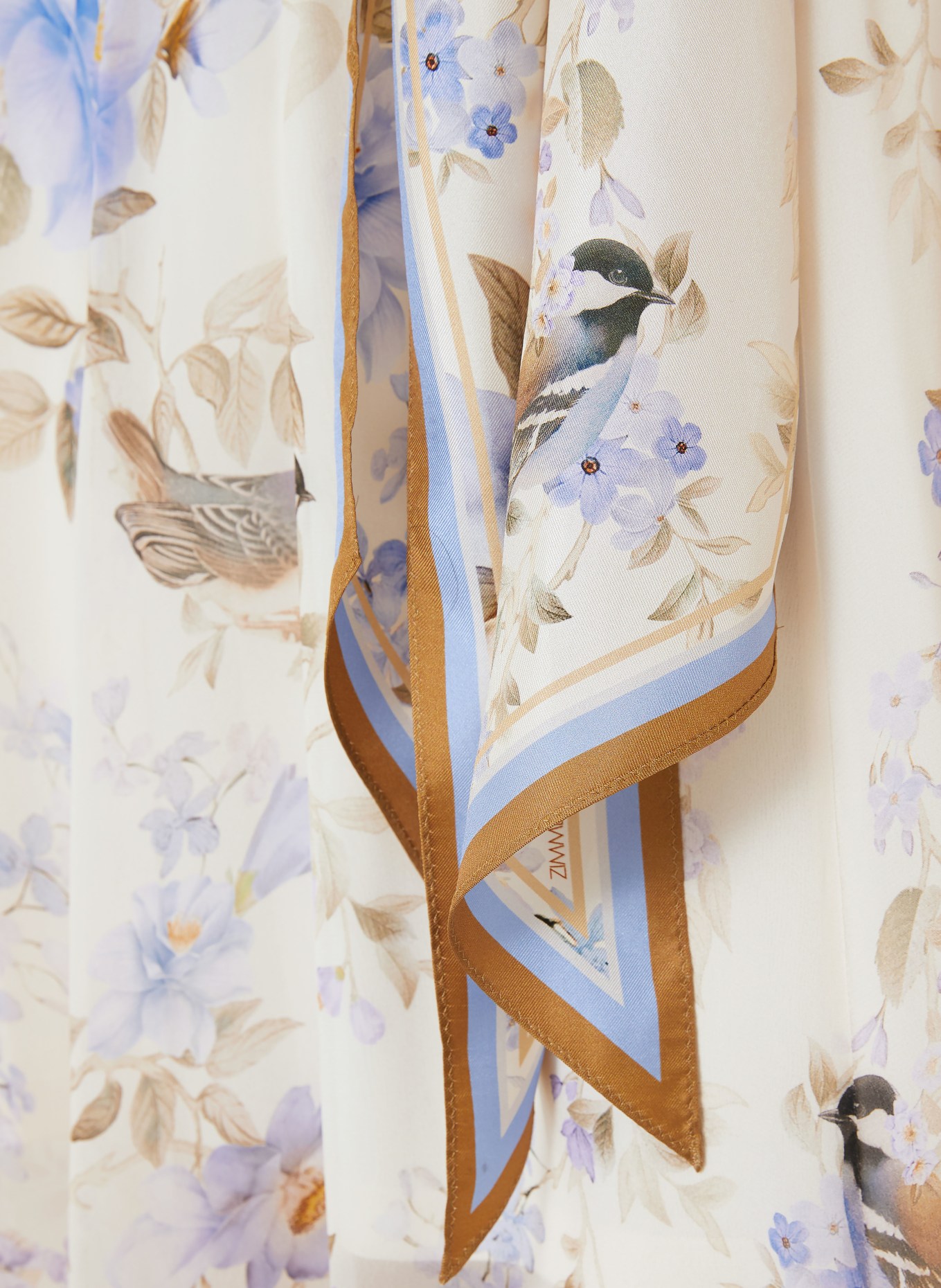 ZIMMERMANN Kleid LUNA: CREME / HELLLILA / KHAKI