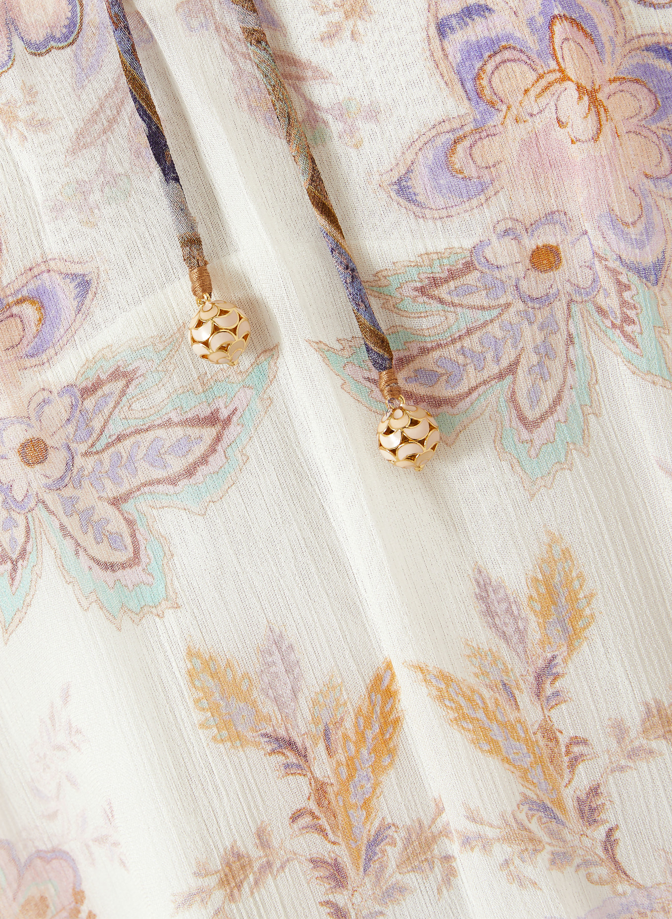 ZIMMERMANN Blusenshirt LUNA: CREME / ROSÉ / LILA