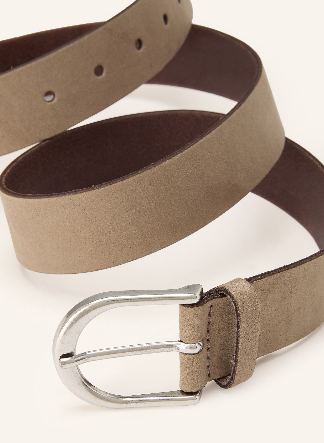 Vanzetti ceinture en cuir: BEIGE / ARGENT