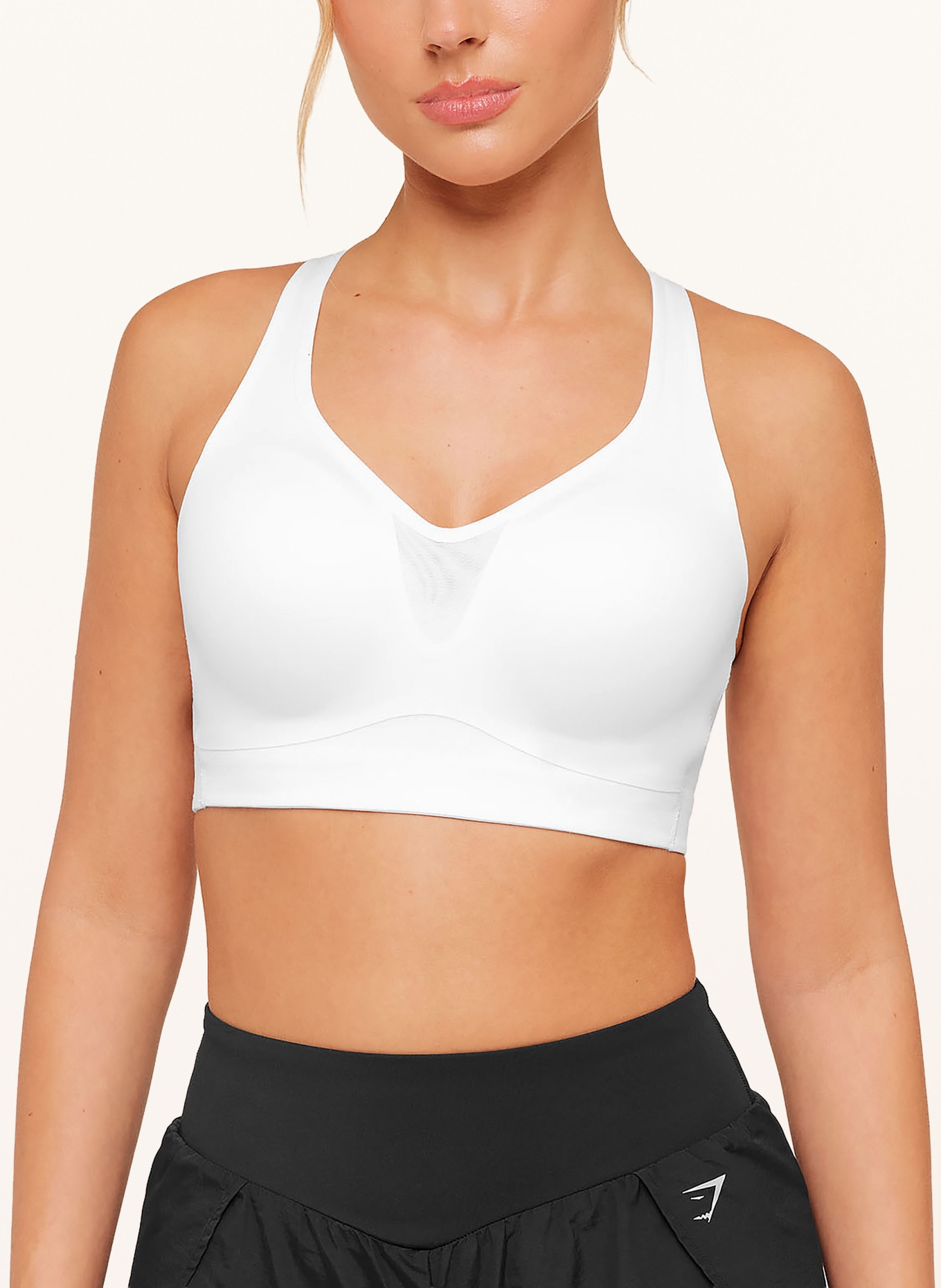 GYMSHARK Sport-BH mit Mesh: WEISS