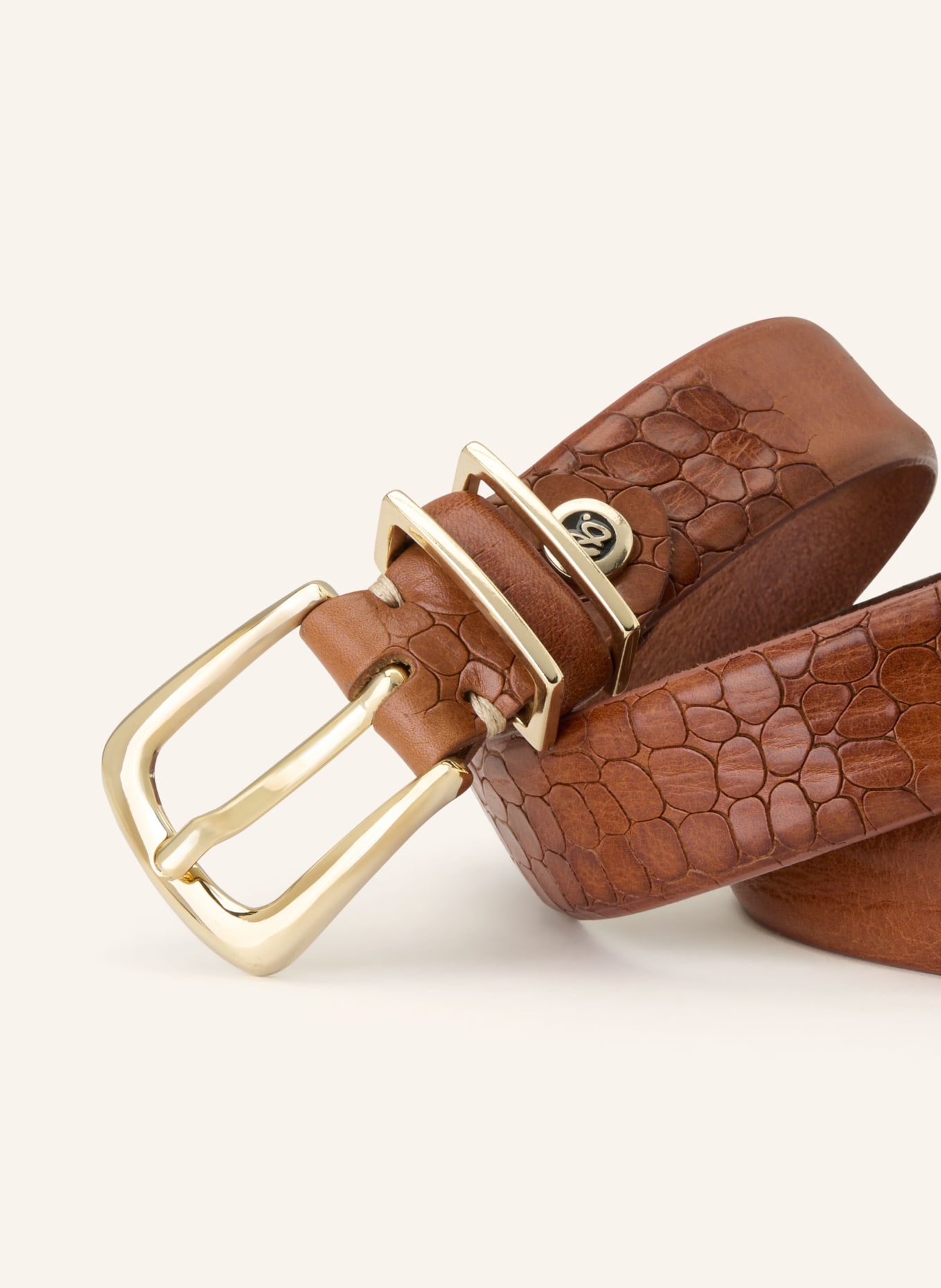 b.belt Leren riem CHARLISA: COGNAC / GOUD