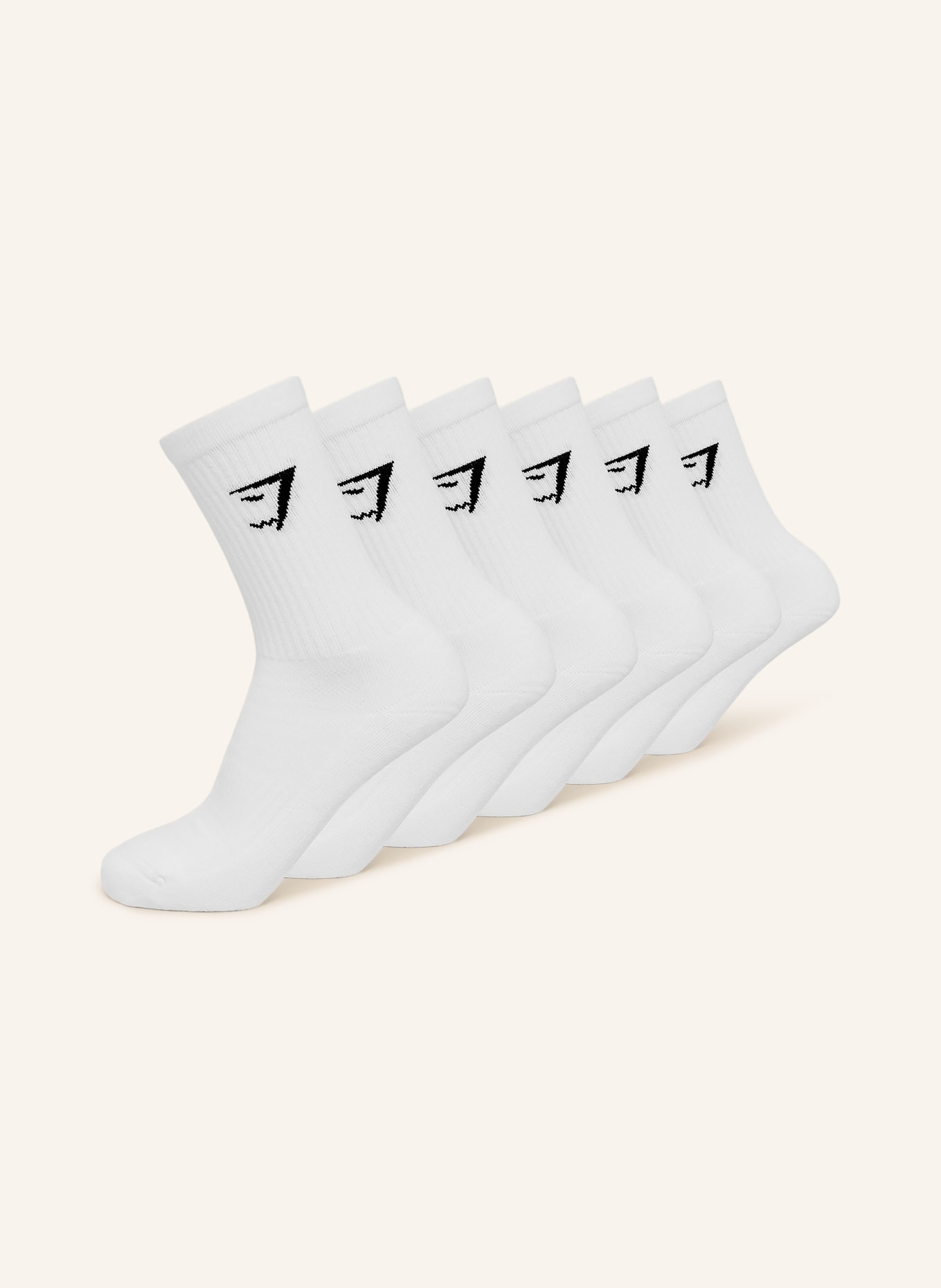 GYMSHARK 6er-Pack Socken: WEISS