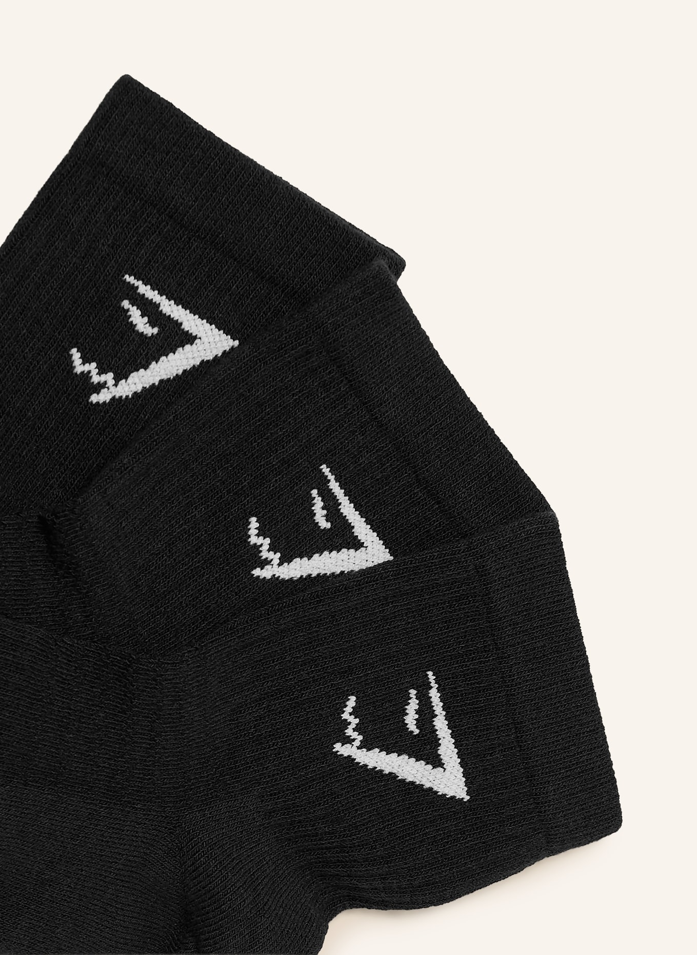GYMSHARK 3er-Pack Socken: SCHWARZ