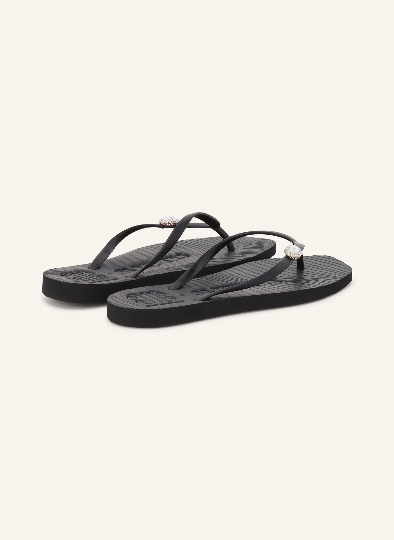 SLEEPERS PEARL MARSEILLE Toe Separators with Rhinestones: BLACK