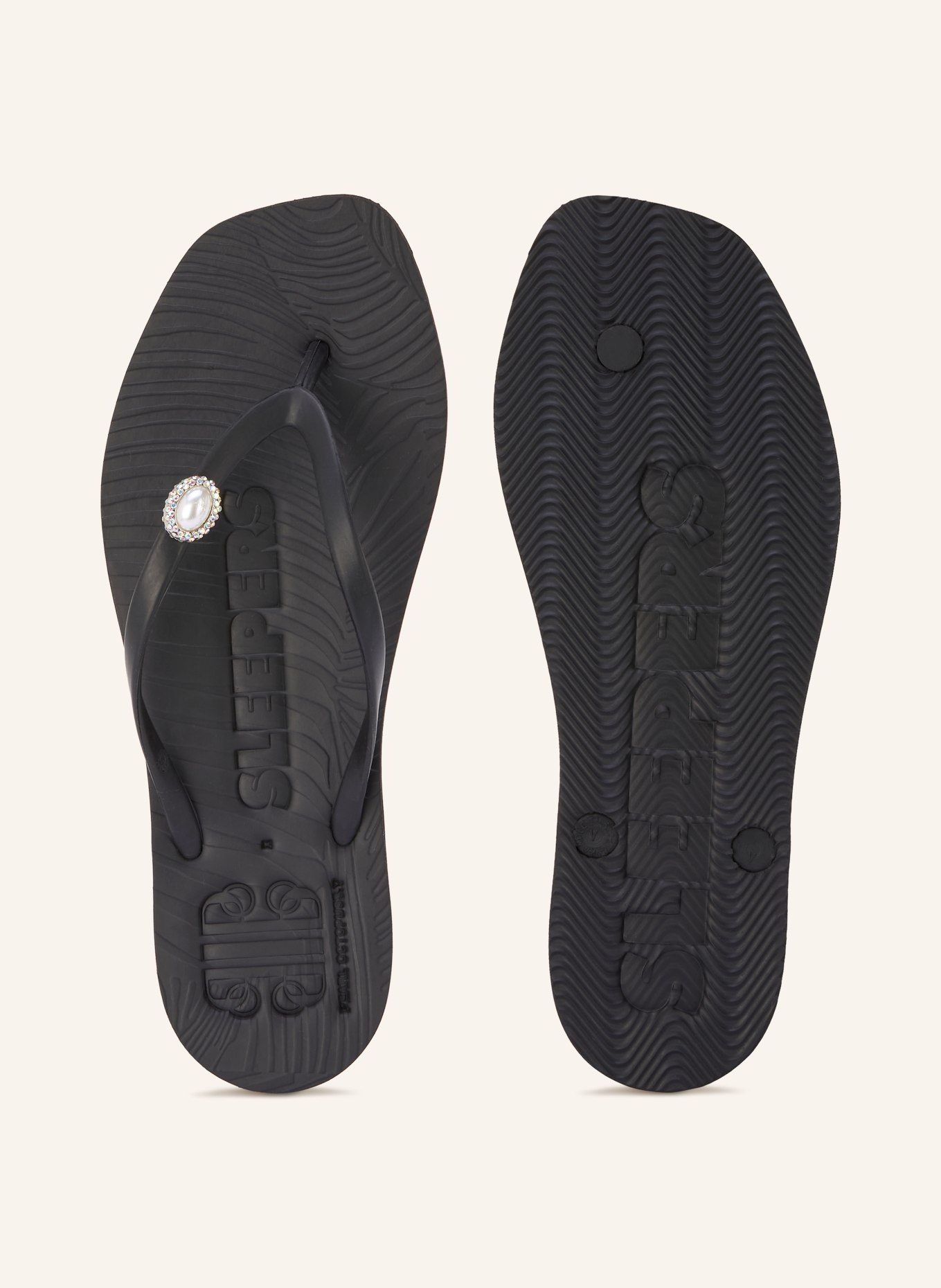 SLEEPERS PEARL MARSEILLE Toe Separators with Rhinestones: BLACK