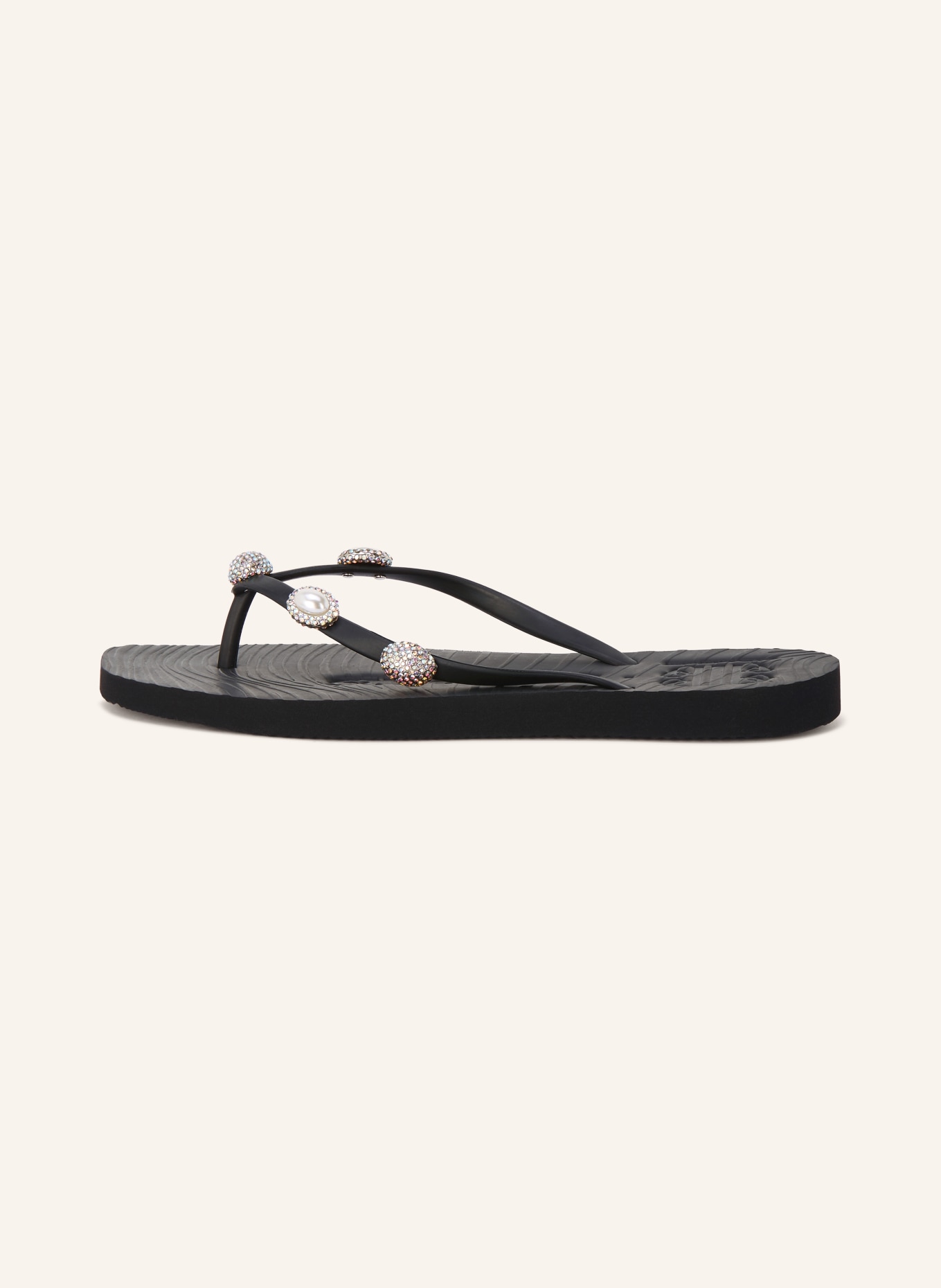 SLEEPERS PEARL IBIZA toe separators with gemstones: BLACK