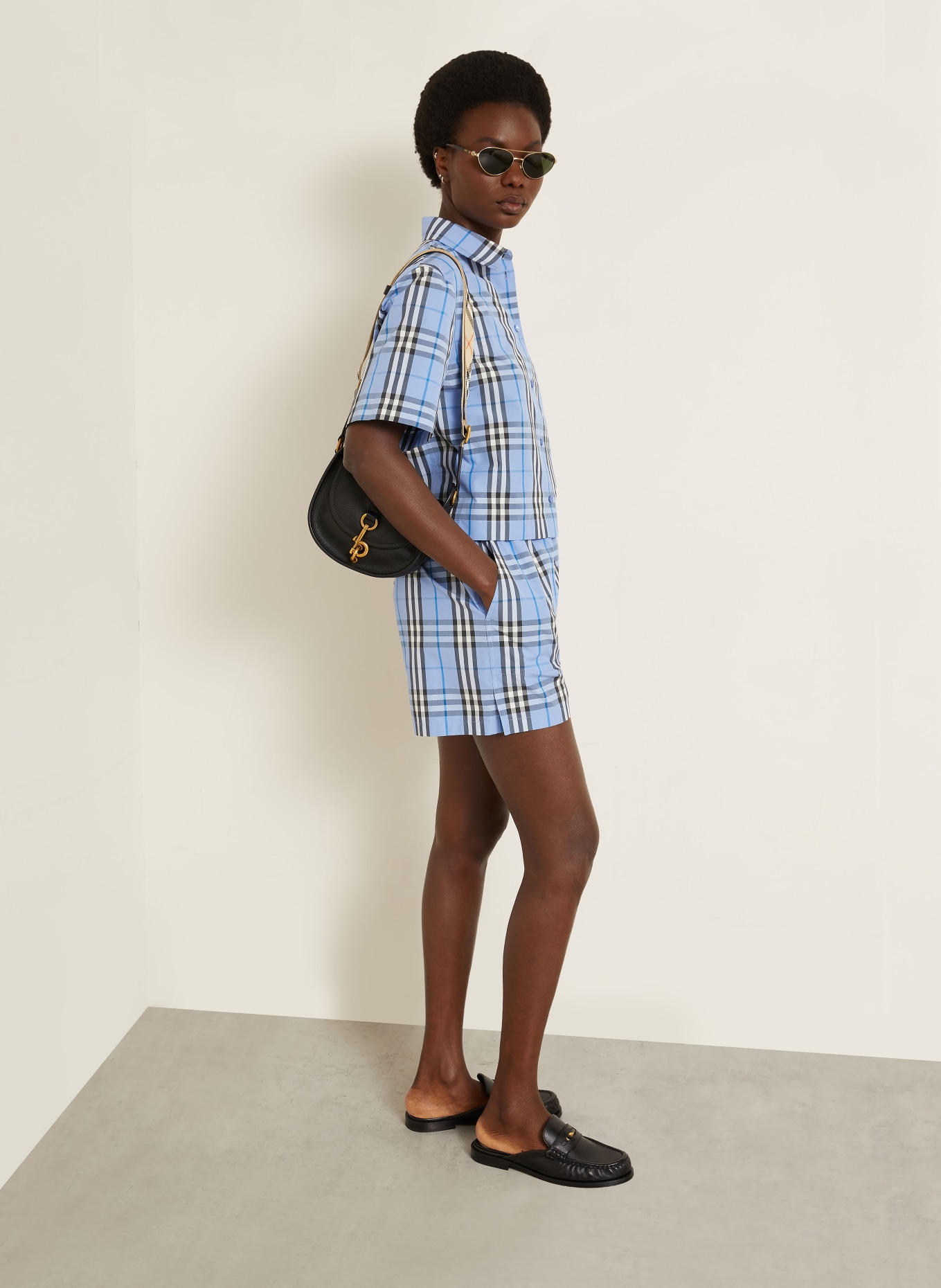 BURBERRY Shorts EVELYN: HELLBLAU / WEISS / SCHWARZ