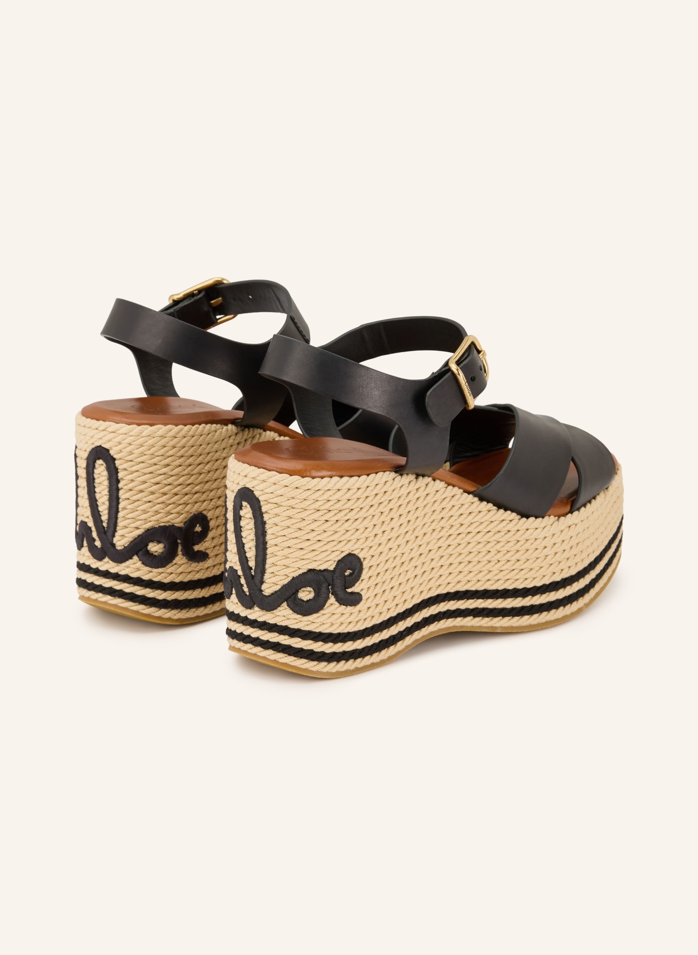 Chloé Plateauschoenen met sleehak: 905 Black - White 1