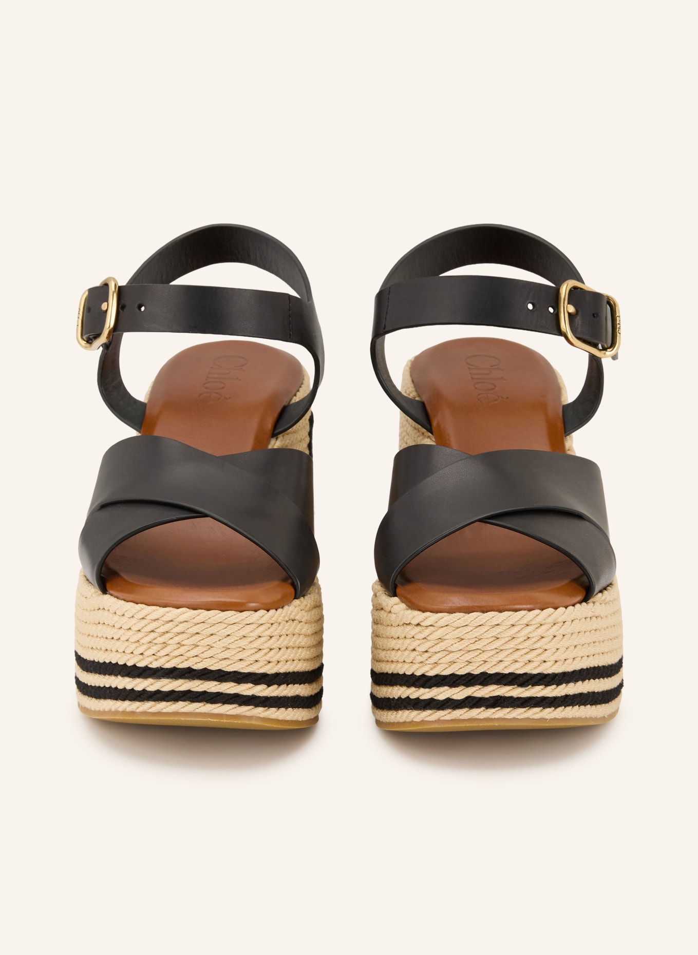 Chloé Plateauschoenen met sleehak: 905 Black - White 1