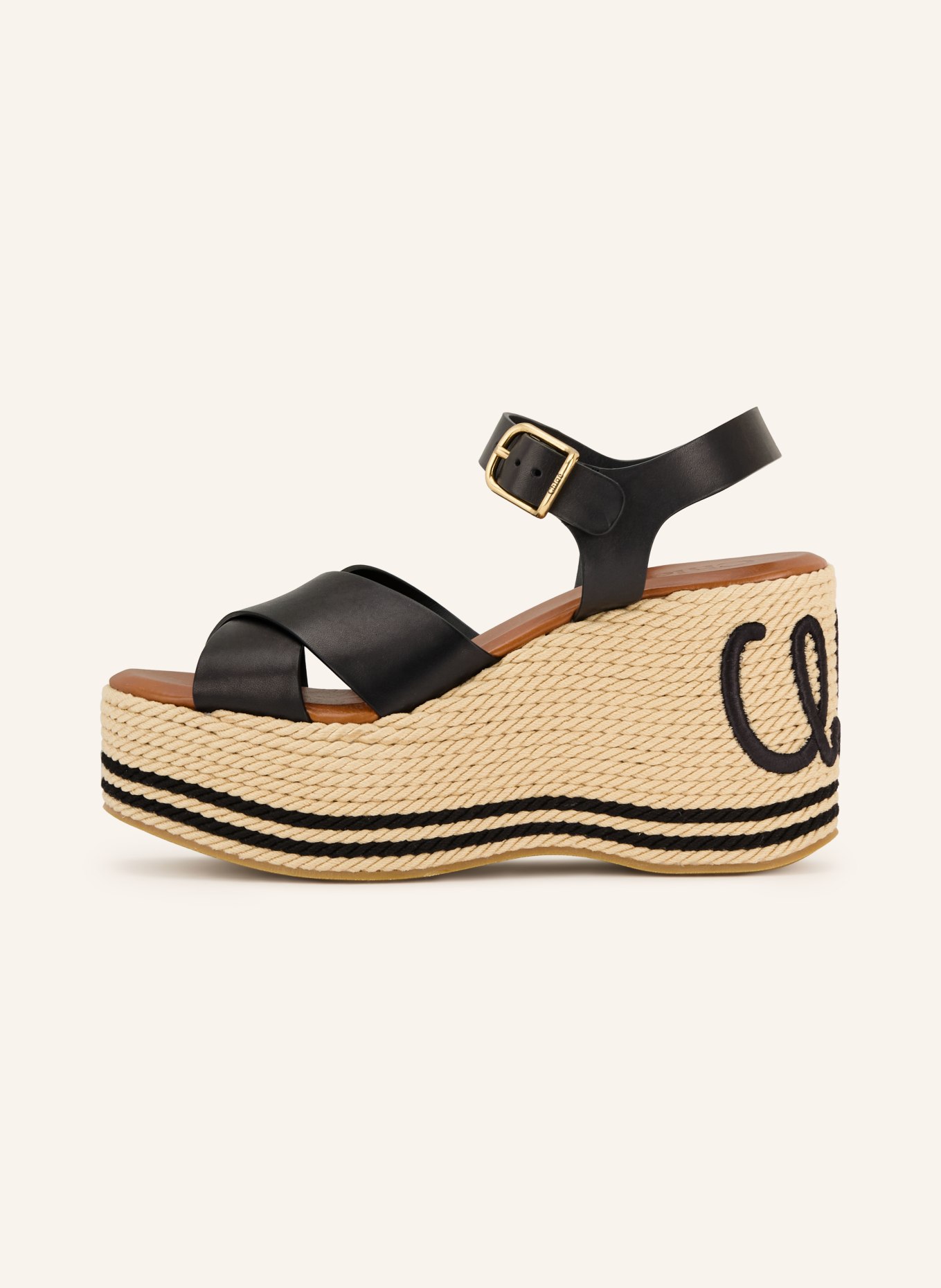 Chloé Plateauschoenen met sleehak: 905 Black - White 1