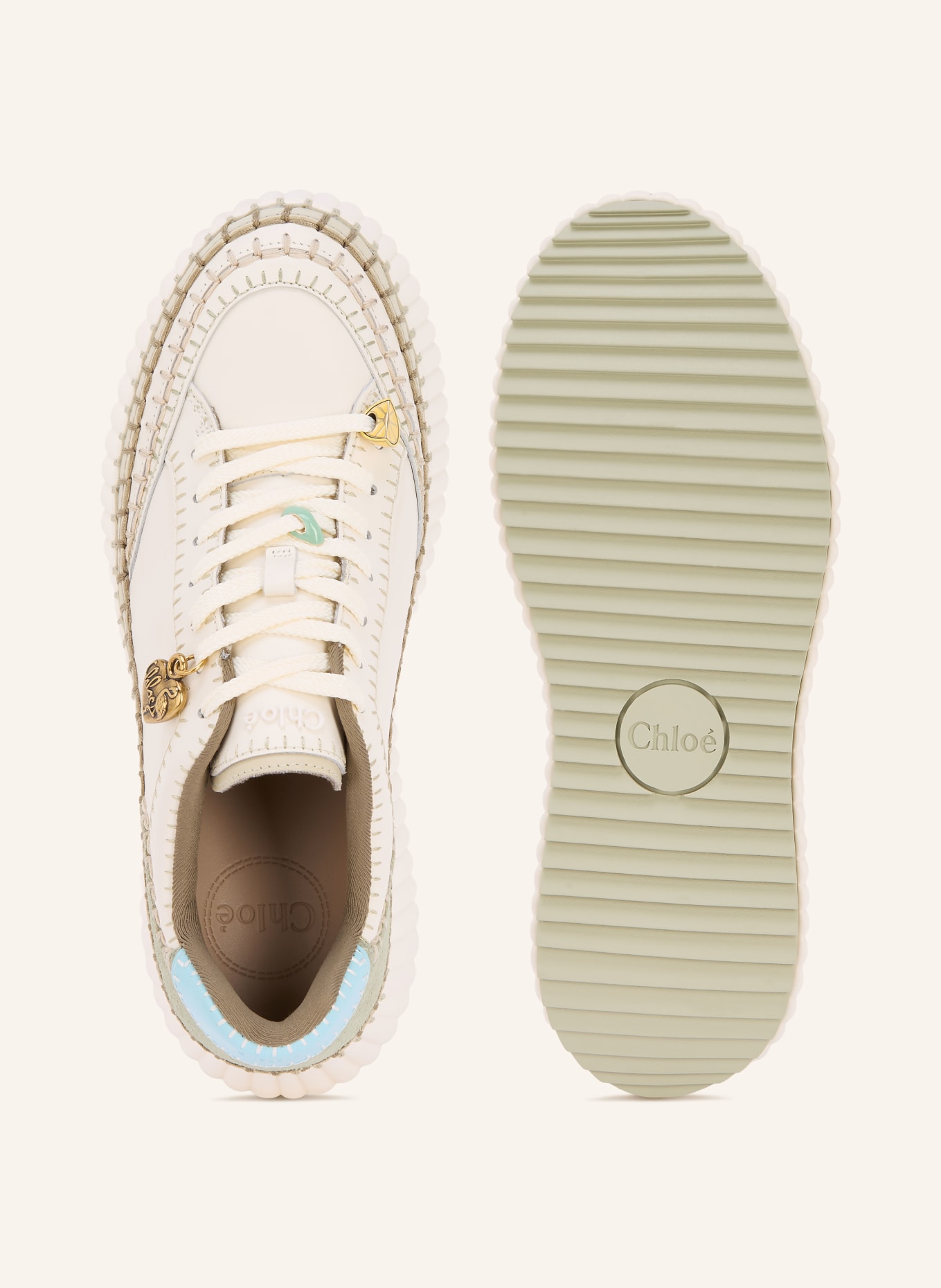 Chloé NAMA Sneakers: 32G Aqua Green