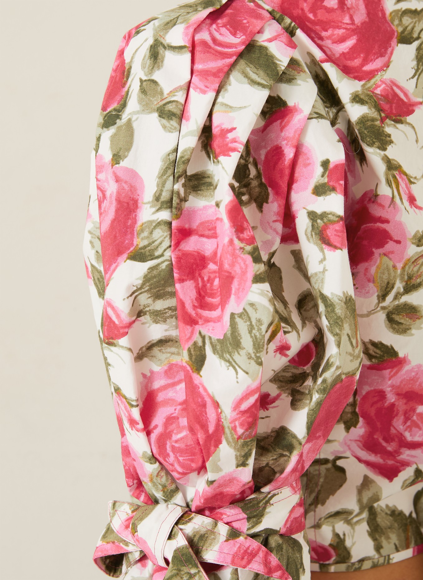 Chloé Korte blouse: WIT / ROZE / GROEN