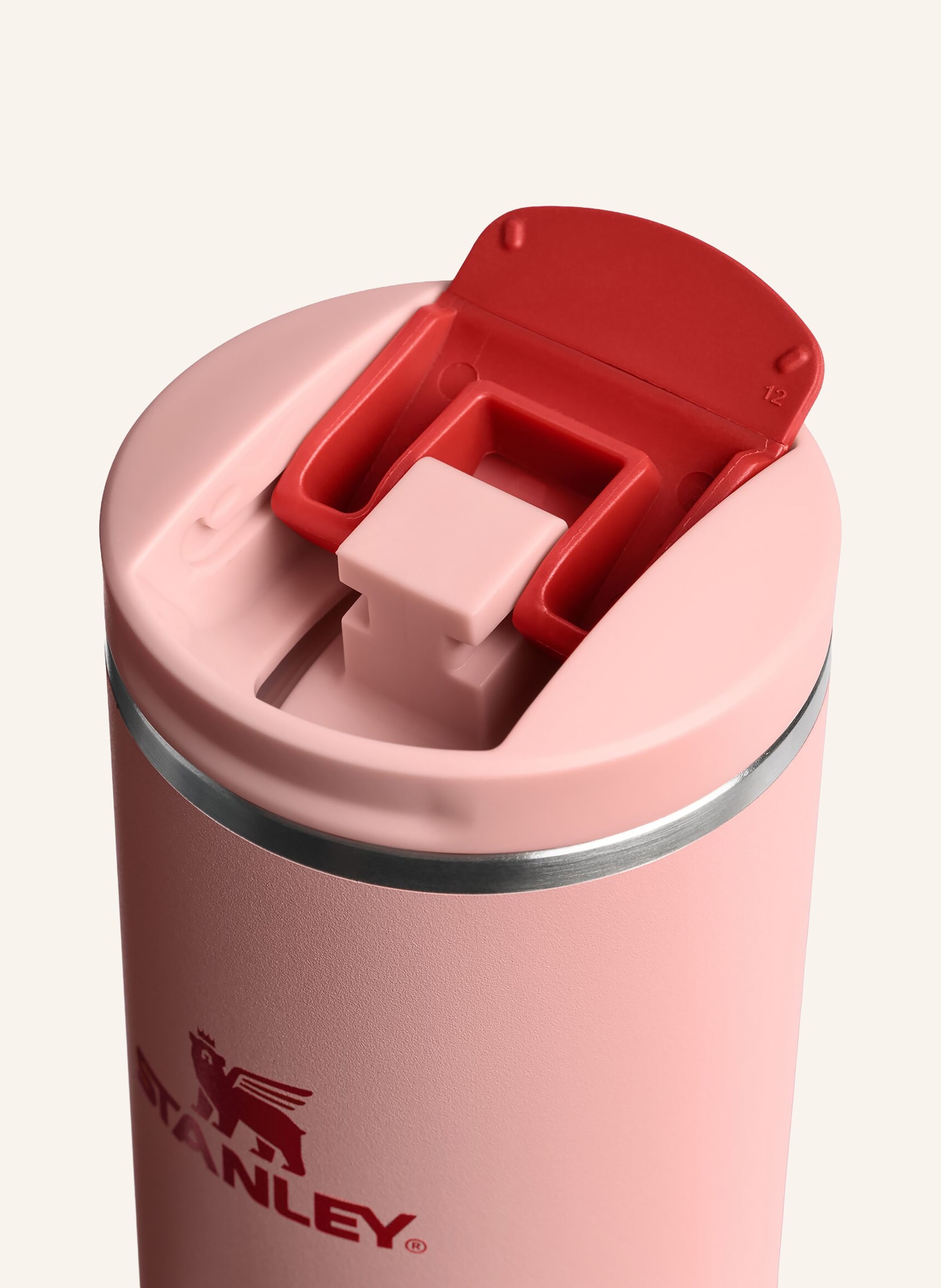 STANLEY Thermobecher THE TRANSIT FLIPTOP: ROSA / SILBER / PINK