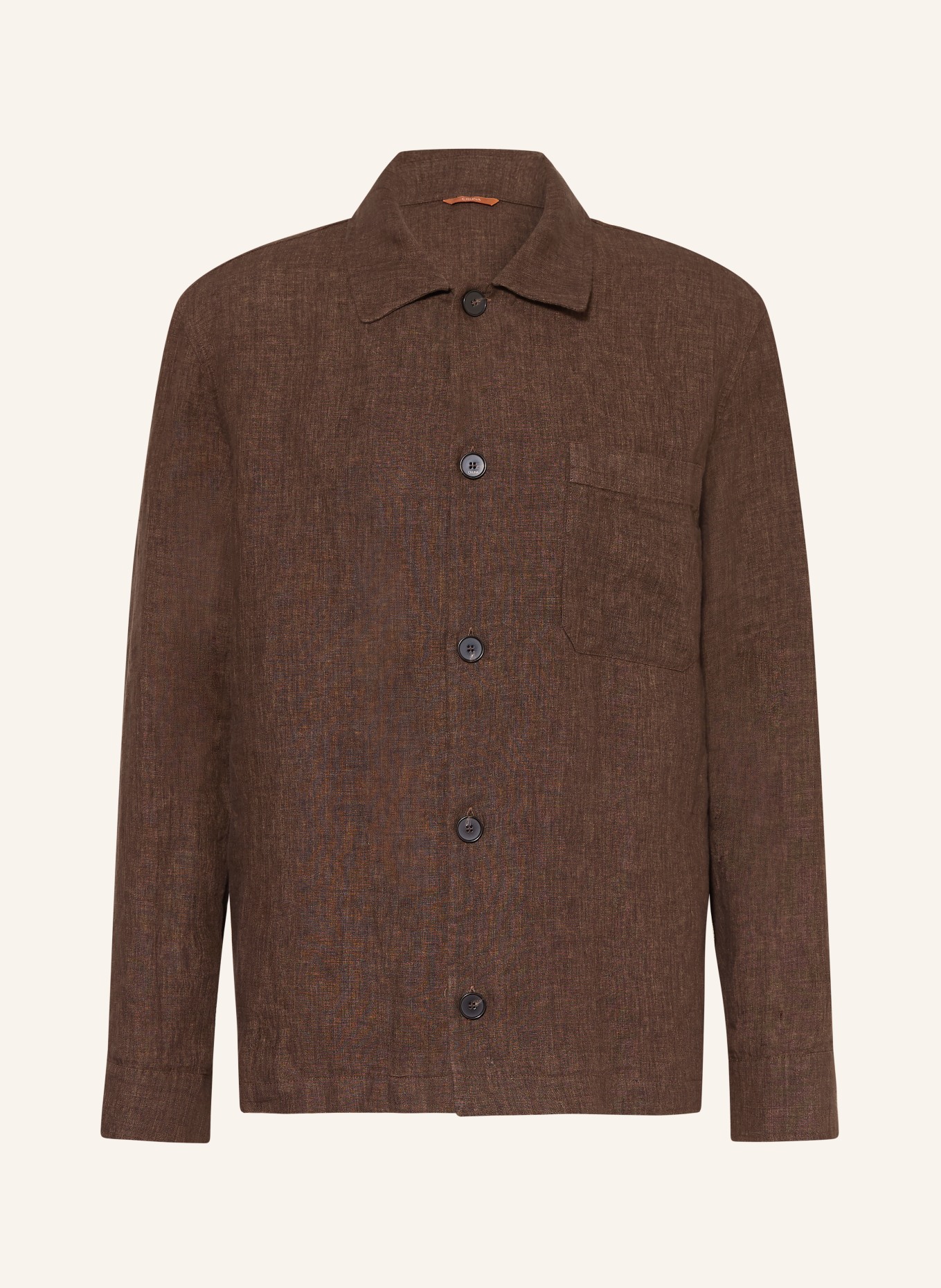CRUNA Linnen overshirt CARDIFF: MARRON FONCÉ
