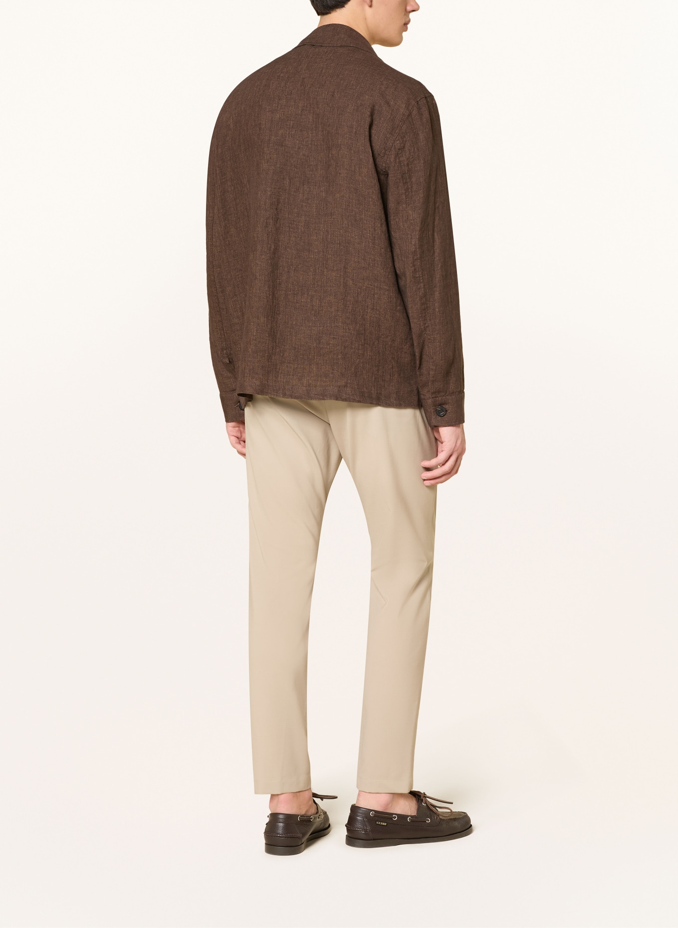 CRUNA Linnen overshirt CARDIFF: MARRON FONCÉ